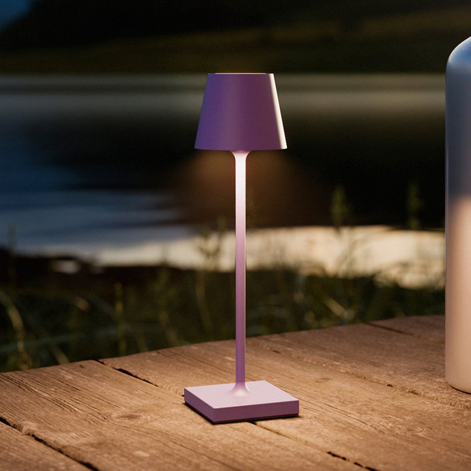 Nuindie pocket LED lampă de masă reîncărcabilă, violet, IP54, dimabil