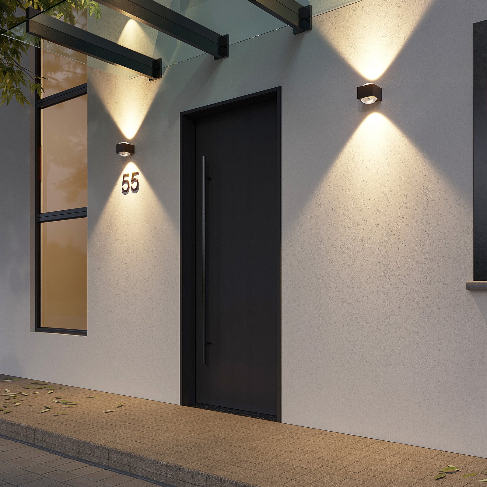 Almos LED Up/Down Außenwandleuchte Dark Grey - Lucande