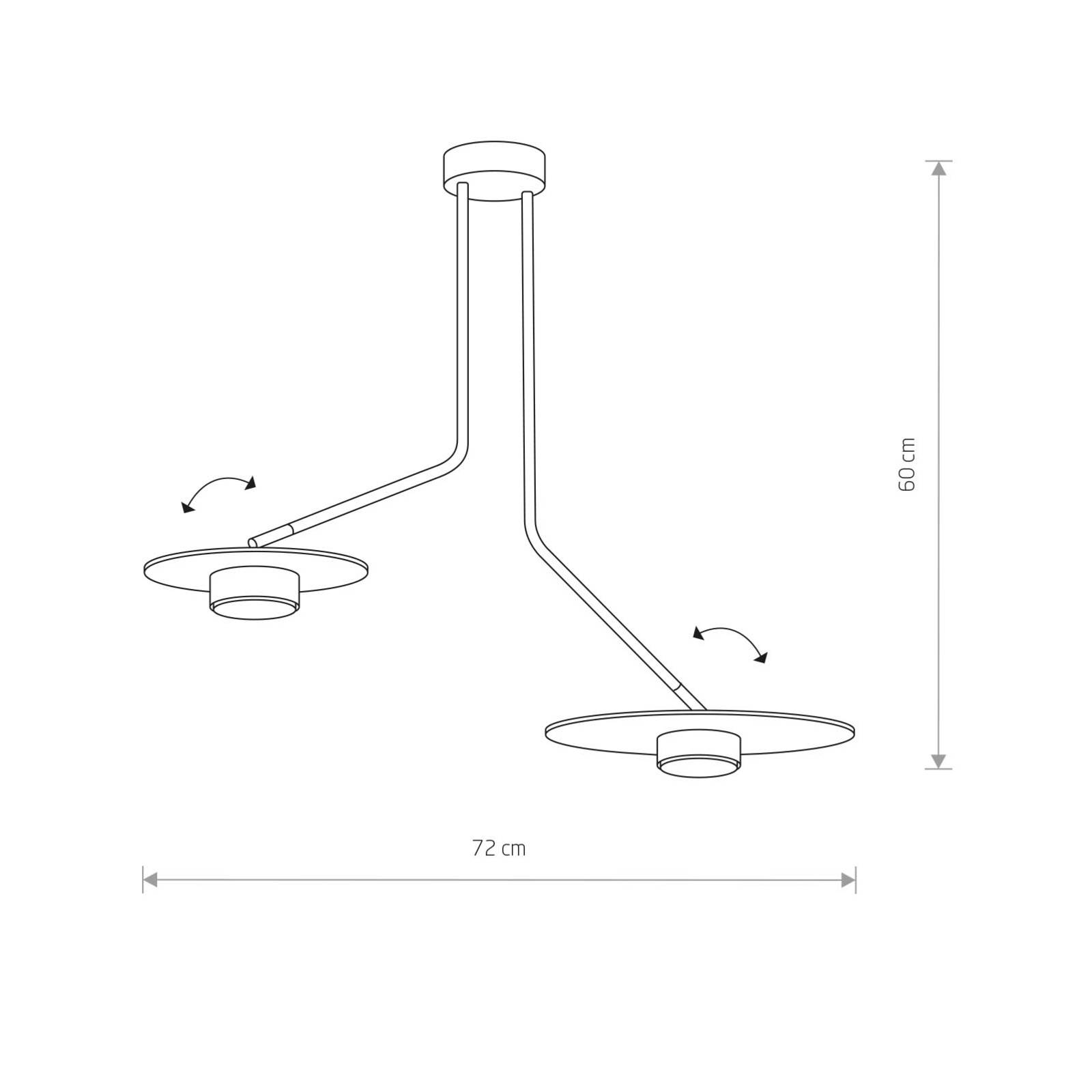 Euluna Plafonnier Disk éléments en bois à deux lampes