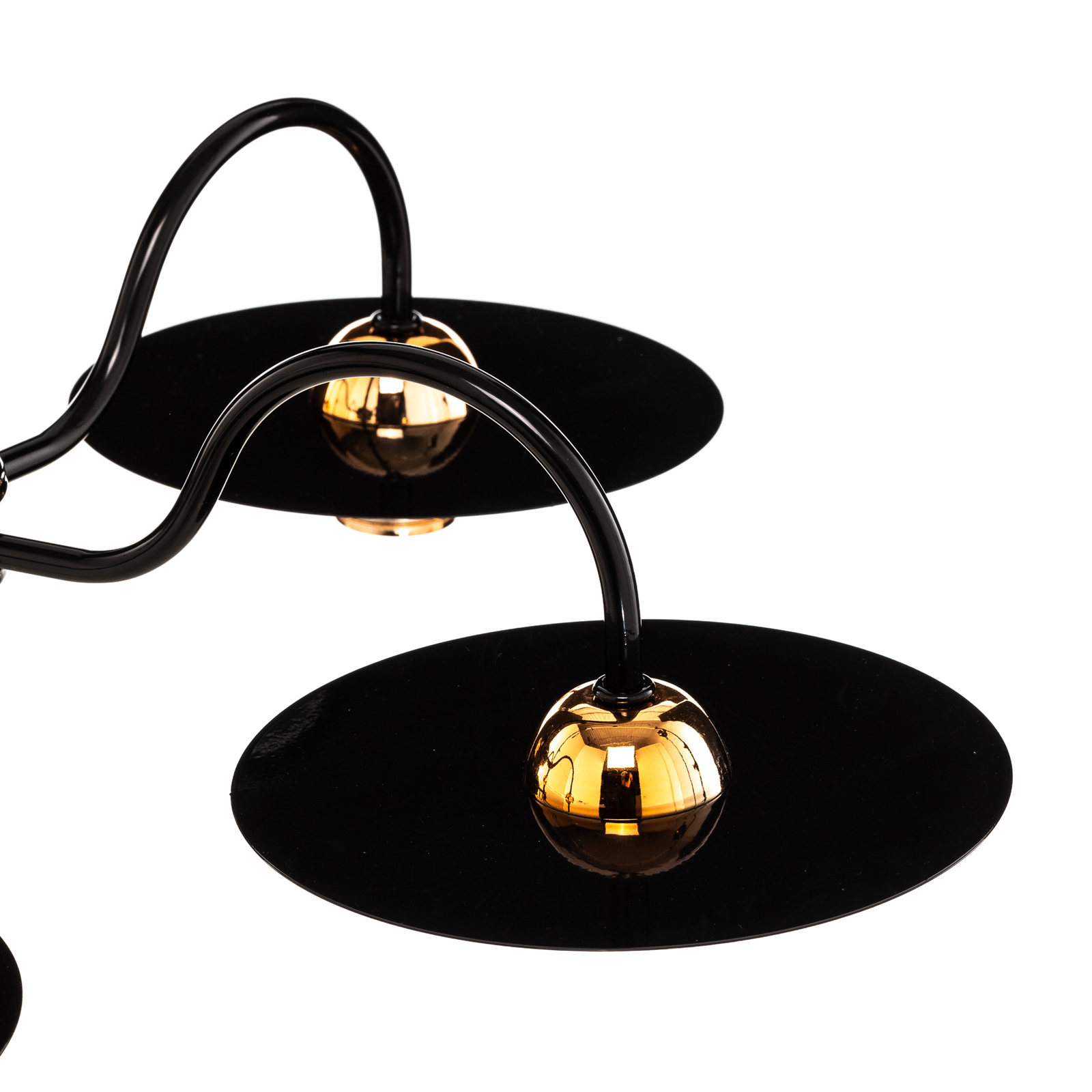 Hanglamp Yorik, 5-lamps, zwart/koper