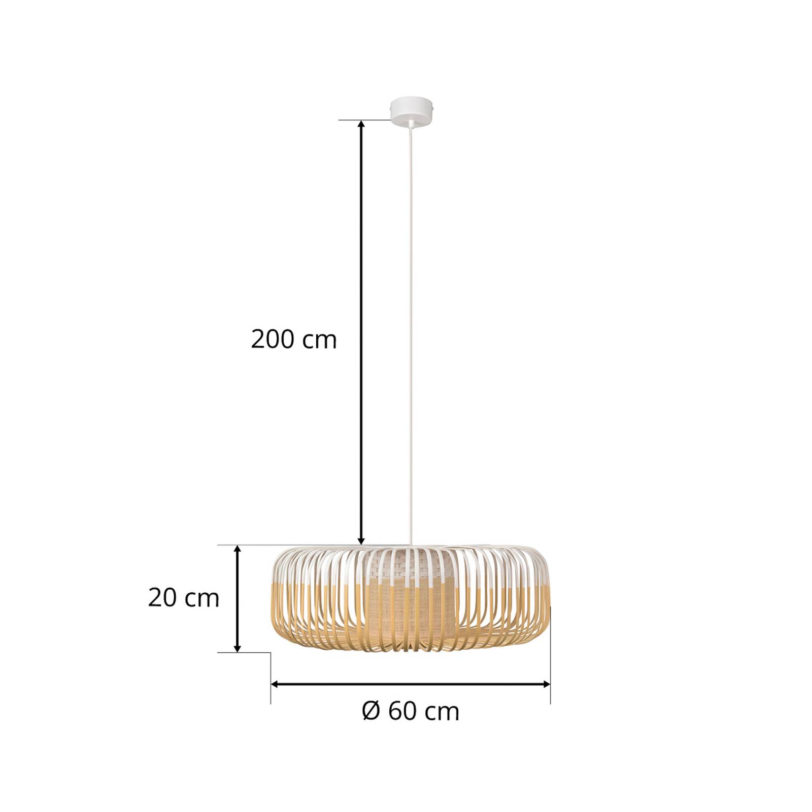 Forestier Bamboo Light XL lampa wisząca 60cm biała