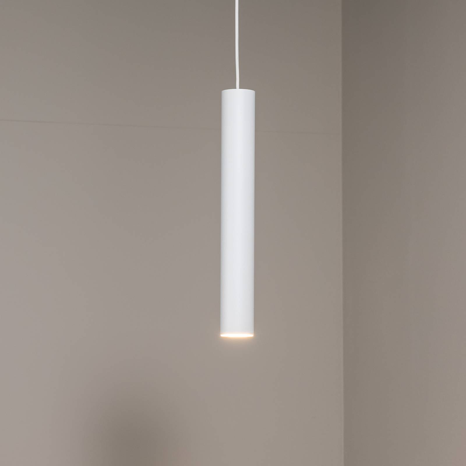 Lampa wisząca Eye, 1-punktowa, biała, wysokość klosza 40 cm