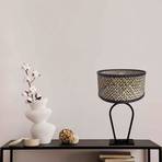 Stang 3751ZW table lamp, black/natural wickerwork