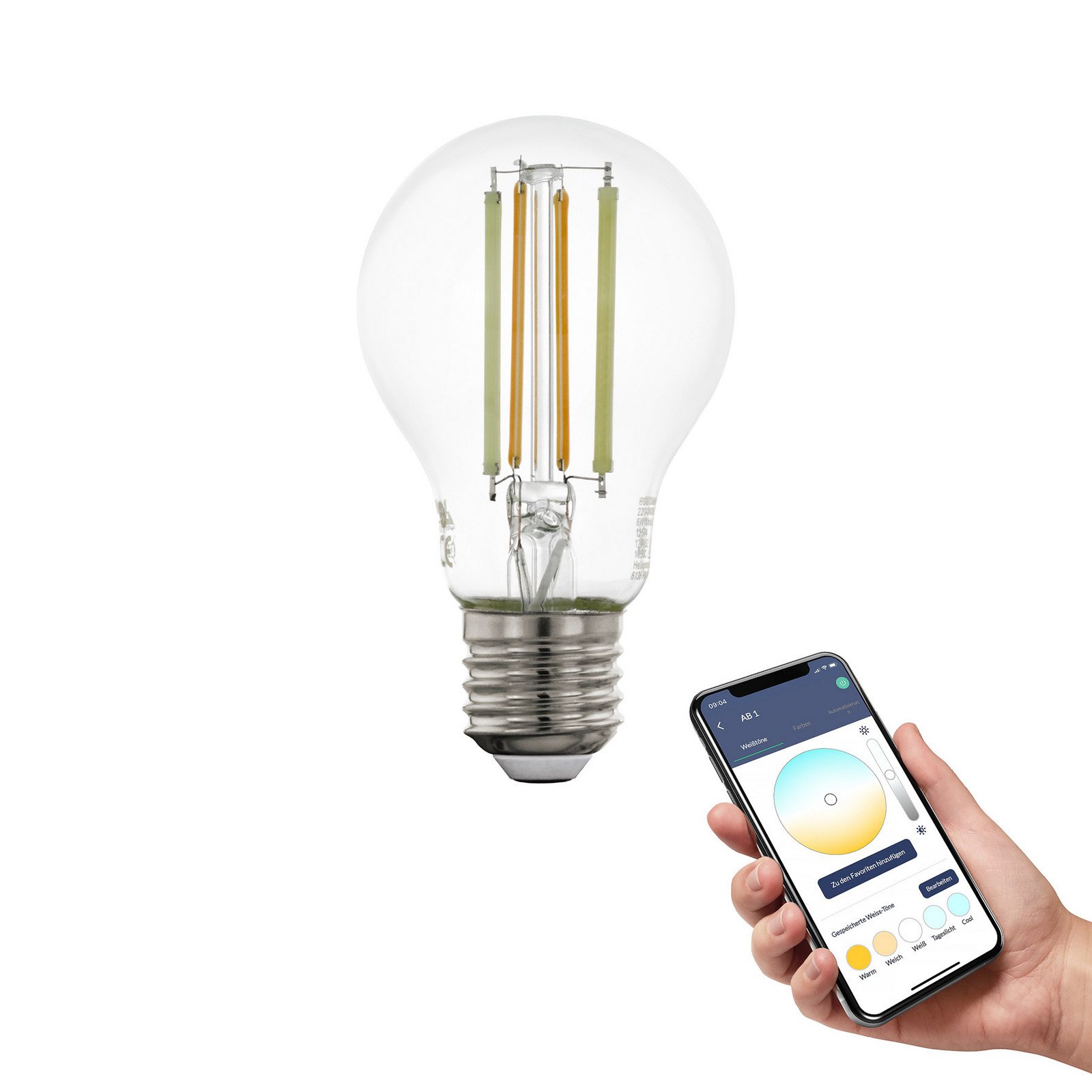 EGLO connect-z E27 A60 lampă 6W 806lm 2200-6500K EGLO connect-z E27 A60 6W - clar