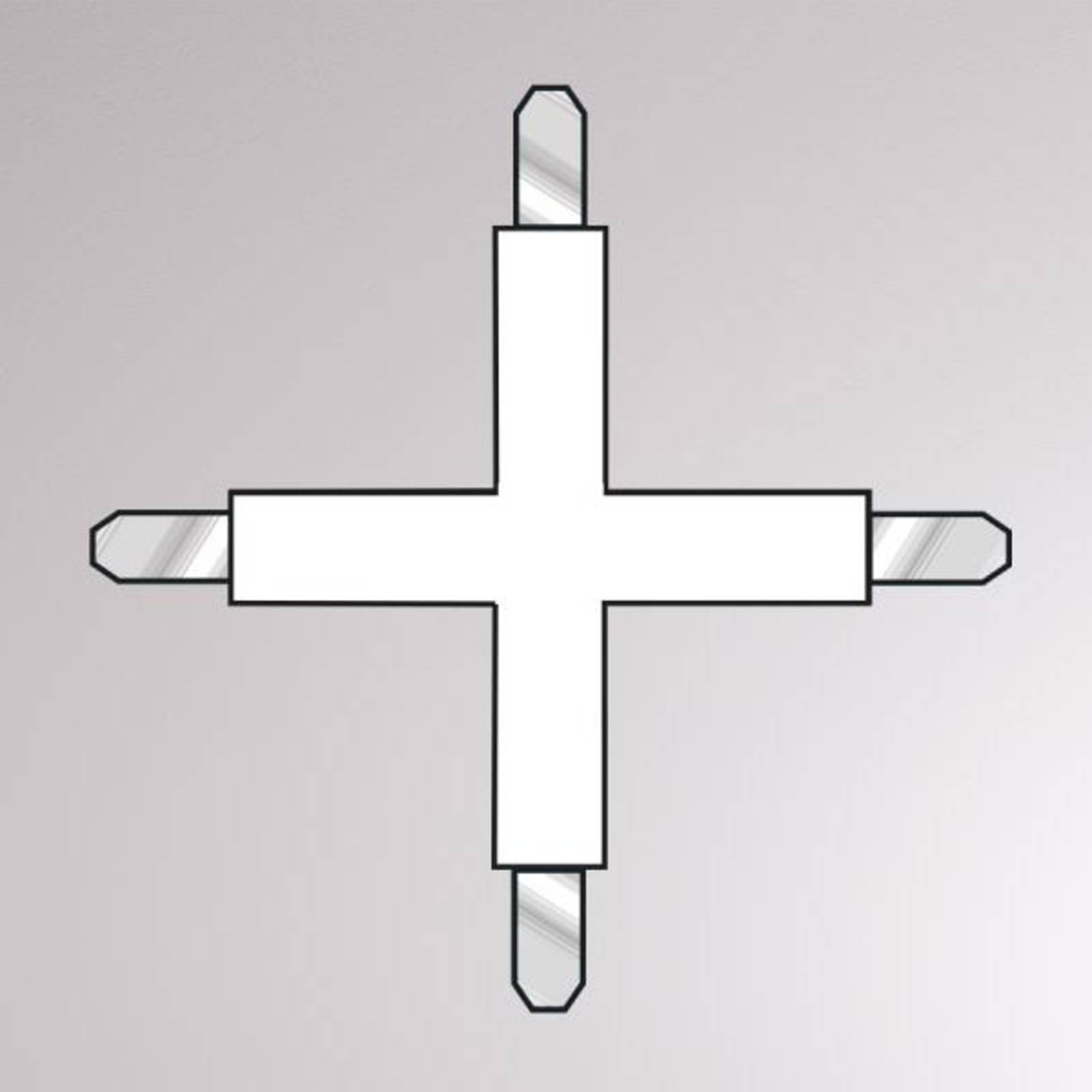 E-shop Krížový konektor 2-fázová koľajnica Volare, biela