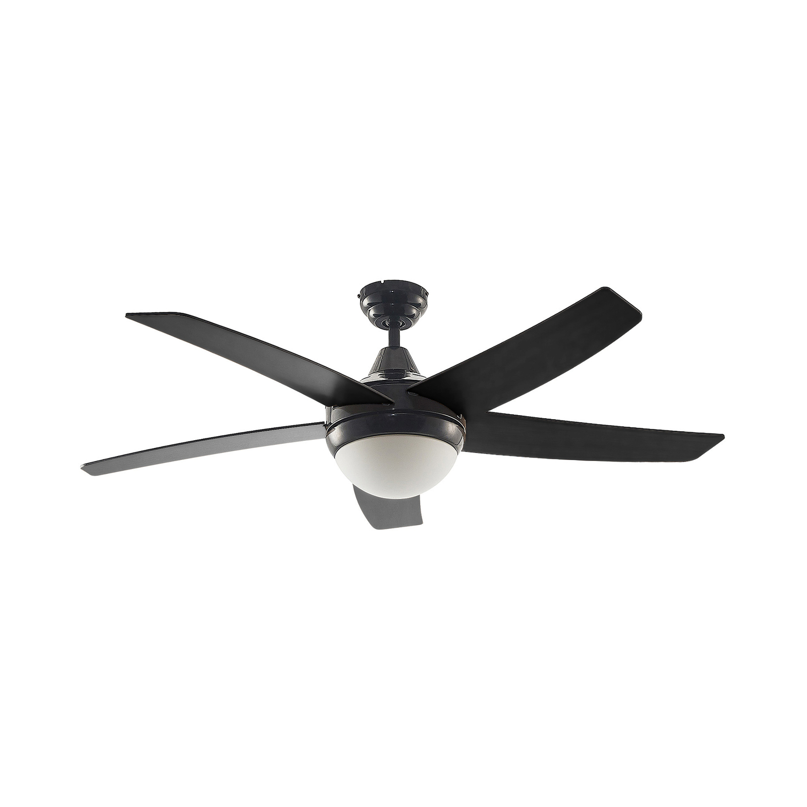 Lindby ceiling fan with light Auraya, quiet, black