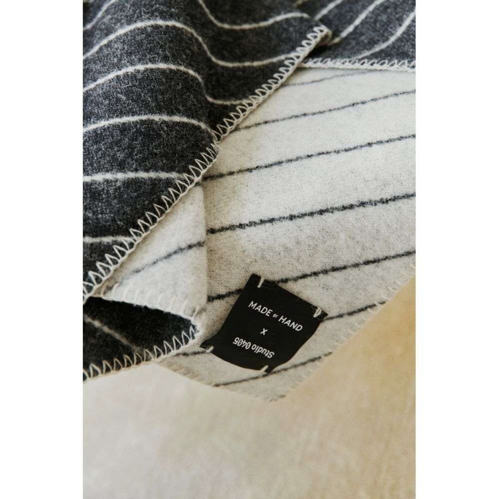 Pinstripe Throw Black - Made By Hand