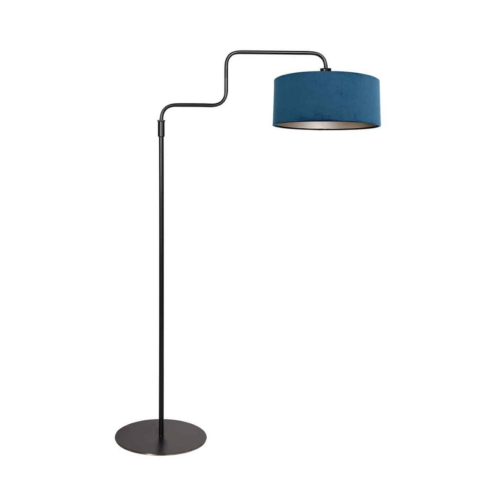 Stehlampe Bloeba, schwarz/blau, Höhe 165 cm, Velours