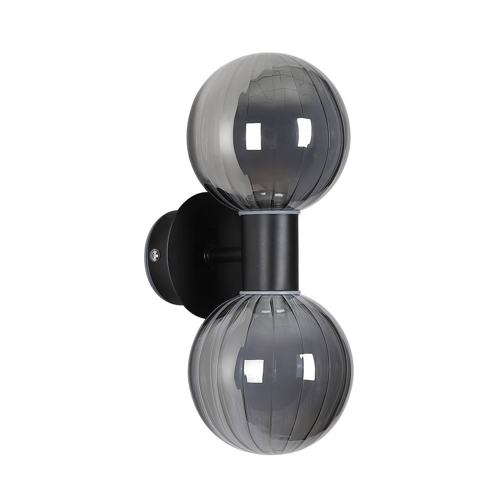 Bad-Wandlampe Lumisphere, schwarz/rauchgrau Höhe 28 cm 2-fl. günstig online kaufen