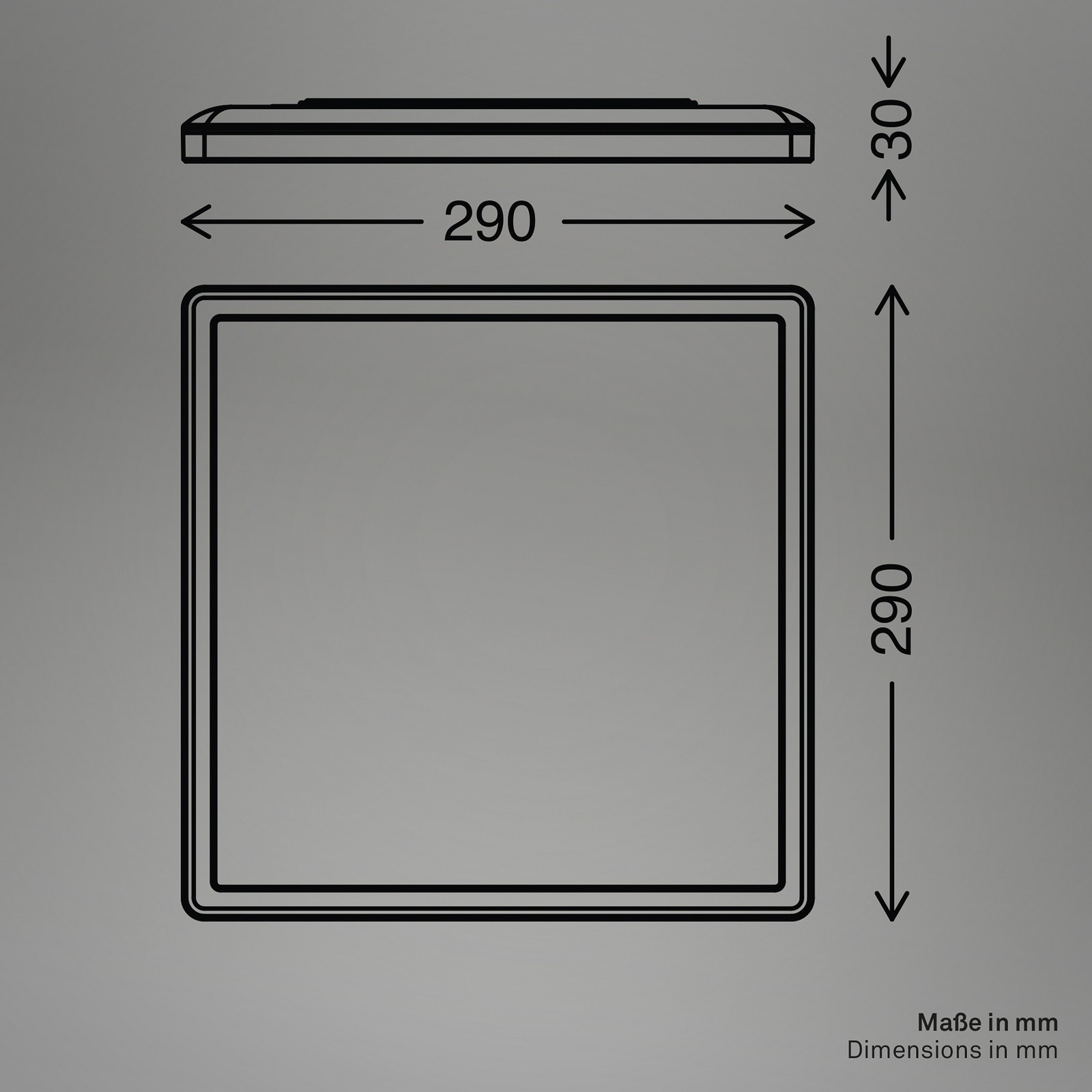 Tava Wood LED ceiling light, 29 x 29 cm, plastic, 3,000 K