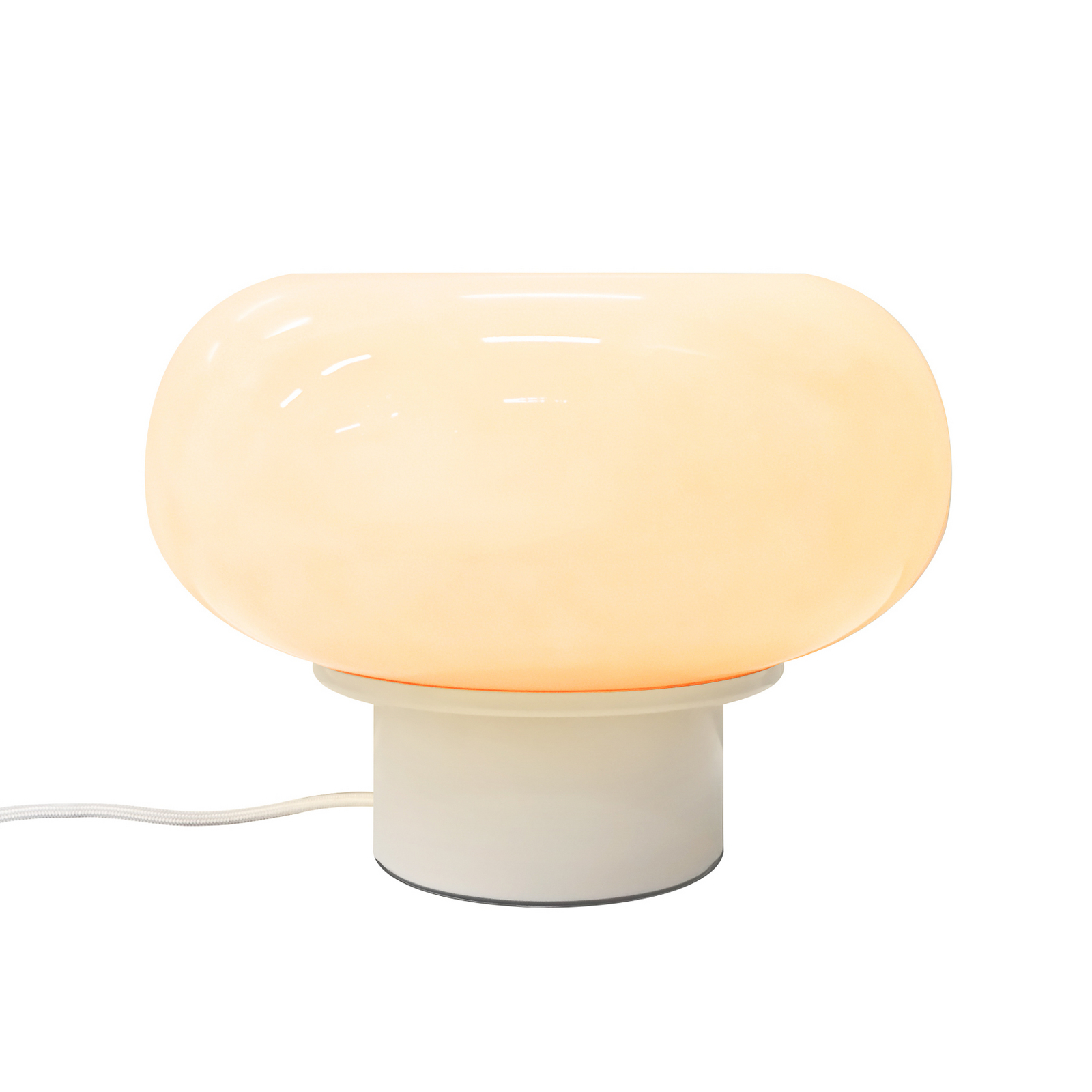 Tischleuchte Malti, Glas, beige, Ø 27,5 cm, E27