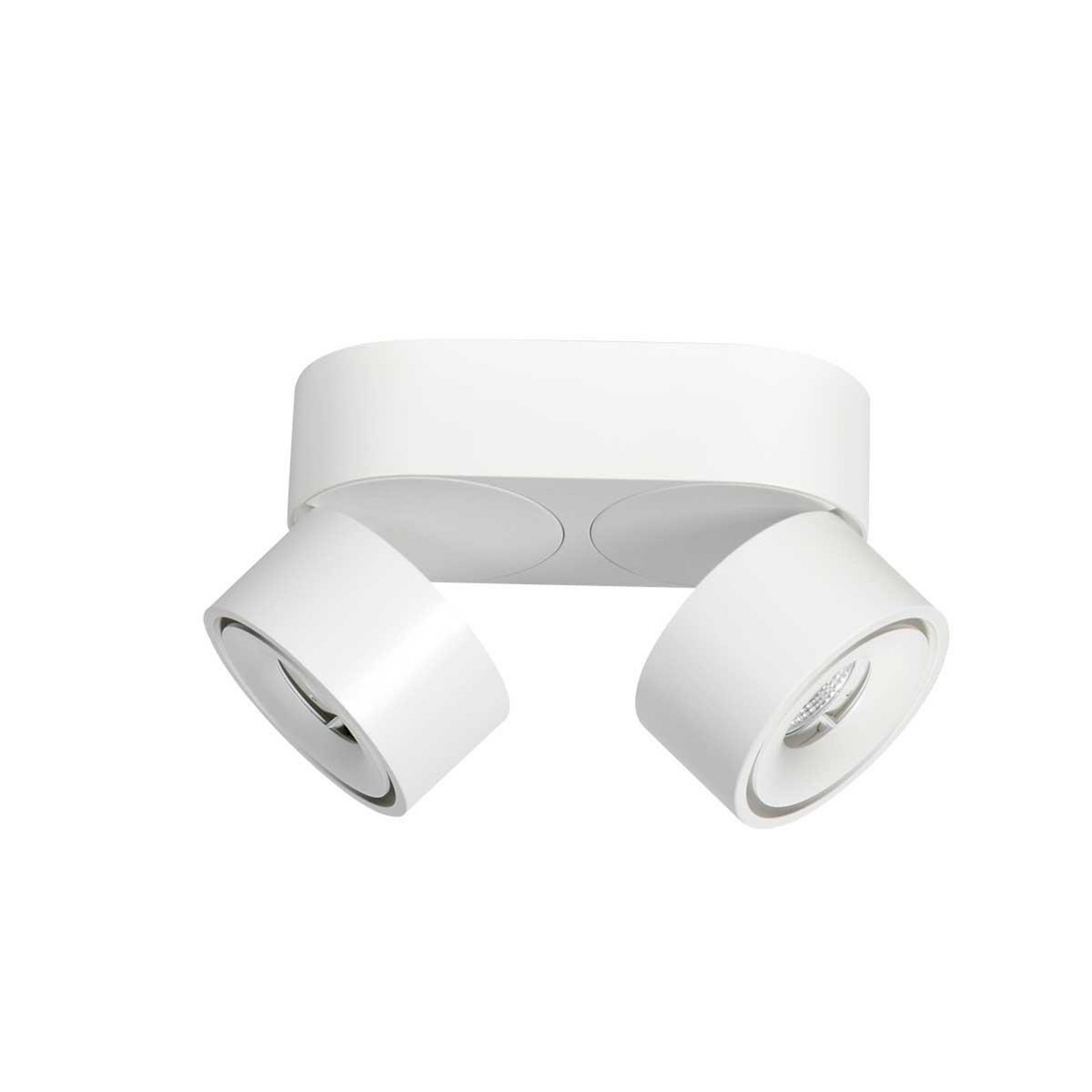 LED ceiling spotlight Fez, white, 2-bulb, metal, swivelling
