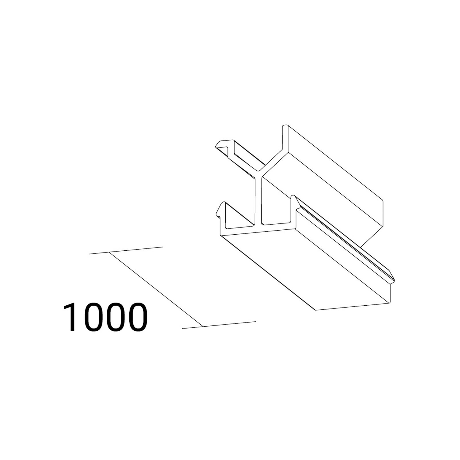 Ivela cover SQUARE 48 V rail, white, length 100 cm