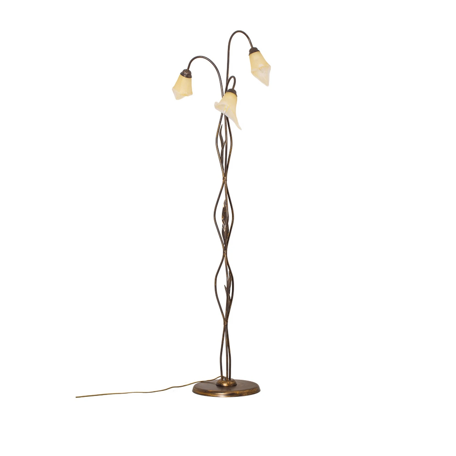 Stojací lampa Alga, 3 světla, železo, sklo, Florentine