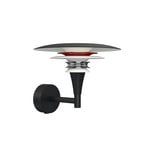 Diablo vegglampe, svart/rød, Ø 20 cm metall, G9 - Belid