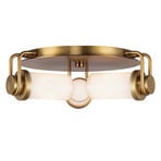 Candeeiro de teto WYNWOOD, latão antigo, Ø 42 cm, 3 lâmpadas. Metal/vidro