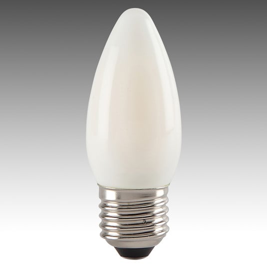 Ampoule bougie LED E27 4,5 W 827 satinée