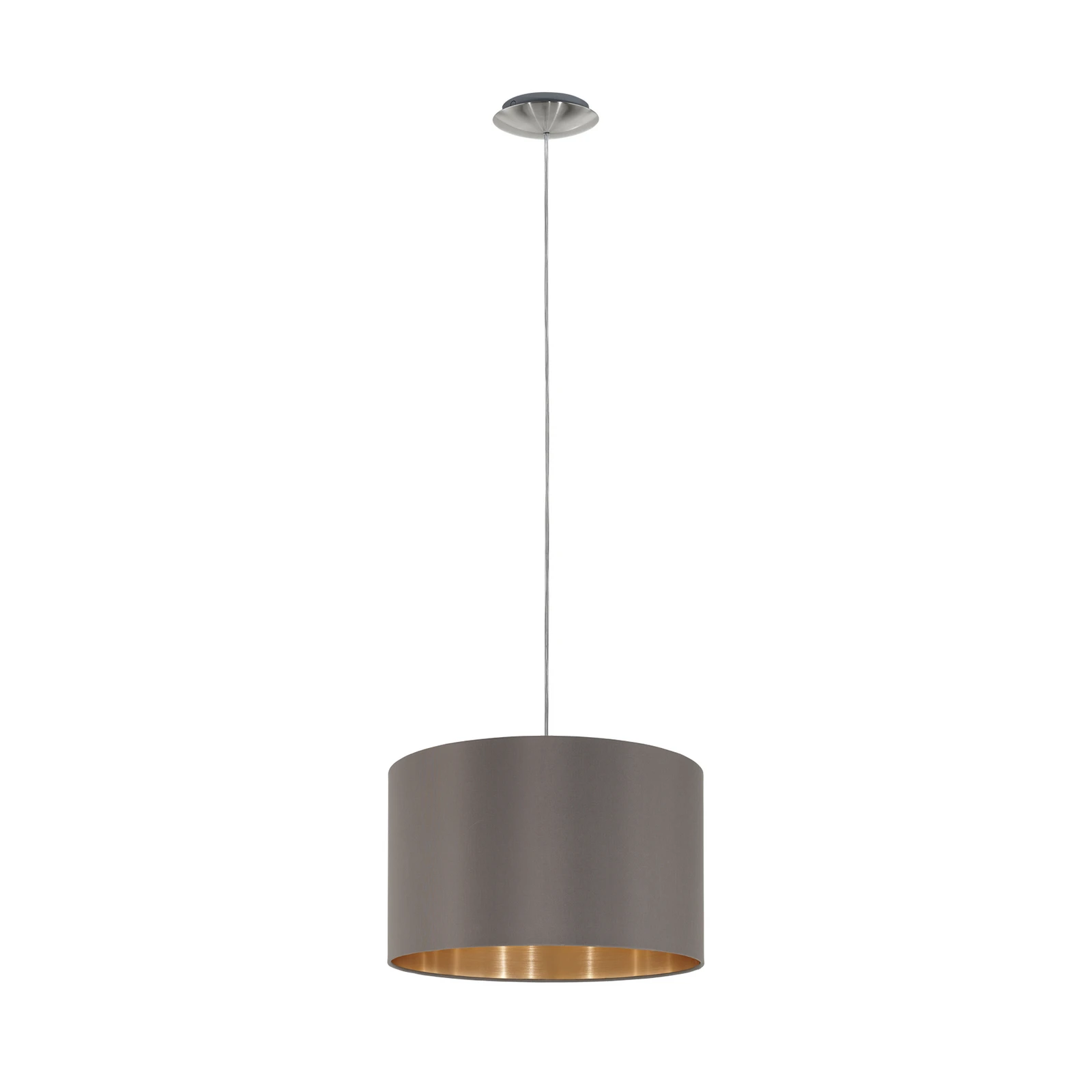 Textiel-hanglamp Maserlo, cappuccino, 38 cm