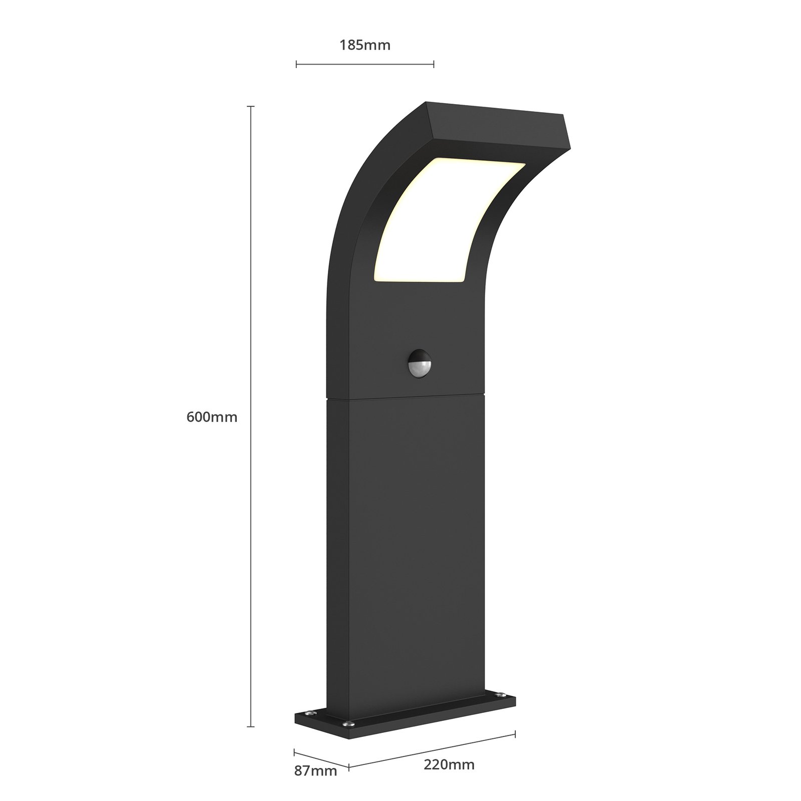 Advik Buiten Tuinlamp w/Sensor H60 Graphite - Arcchio