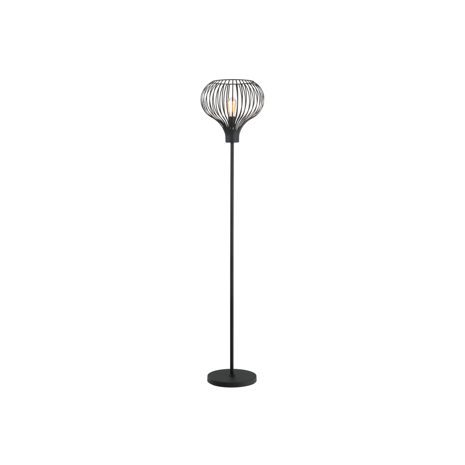 Lámpara de pie Aglio, altura 180 cm, negra, metal