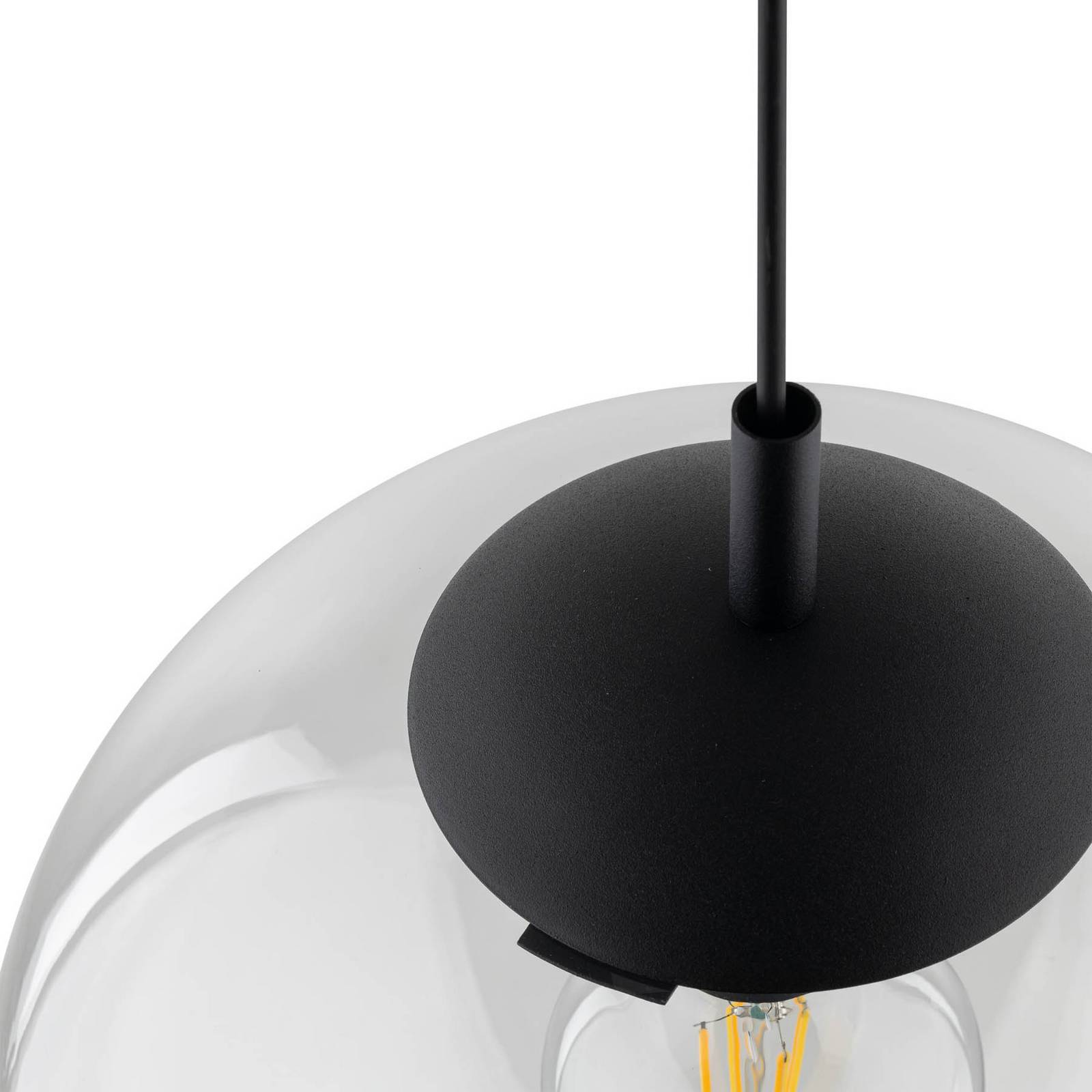 Lampa wisząca Esme, Ø 35 cm, przezroczysta, szkło, kula, E27