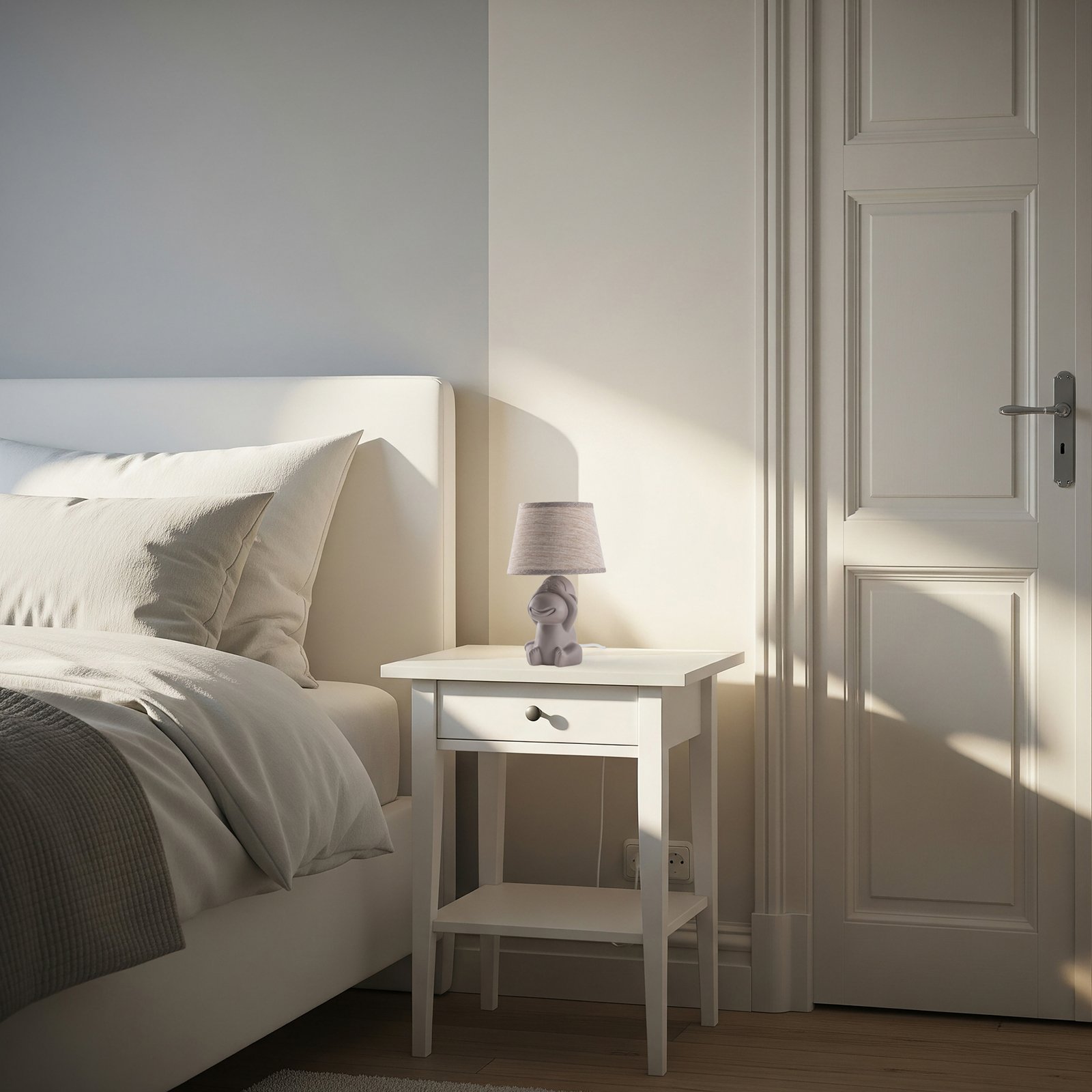 Επιτραπέζιο φωτιστικό Monkey, καφέ, κεραμικό, ύψος 28 cm, E14