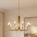 Lindby lühtri Elanova, messingist, 10 valgusti, Ø 80 cm, E14