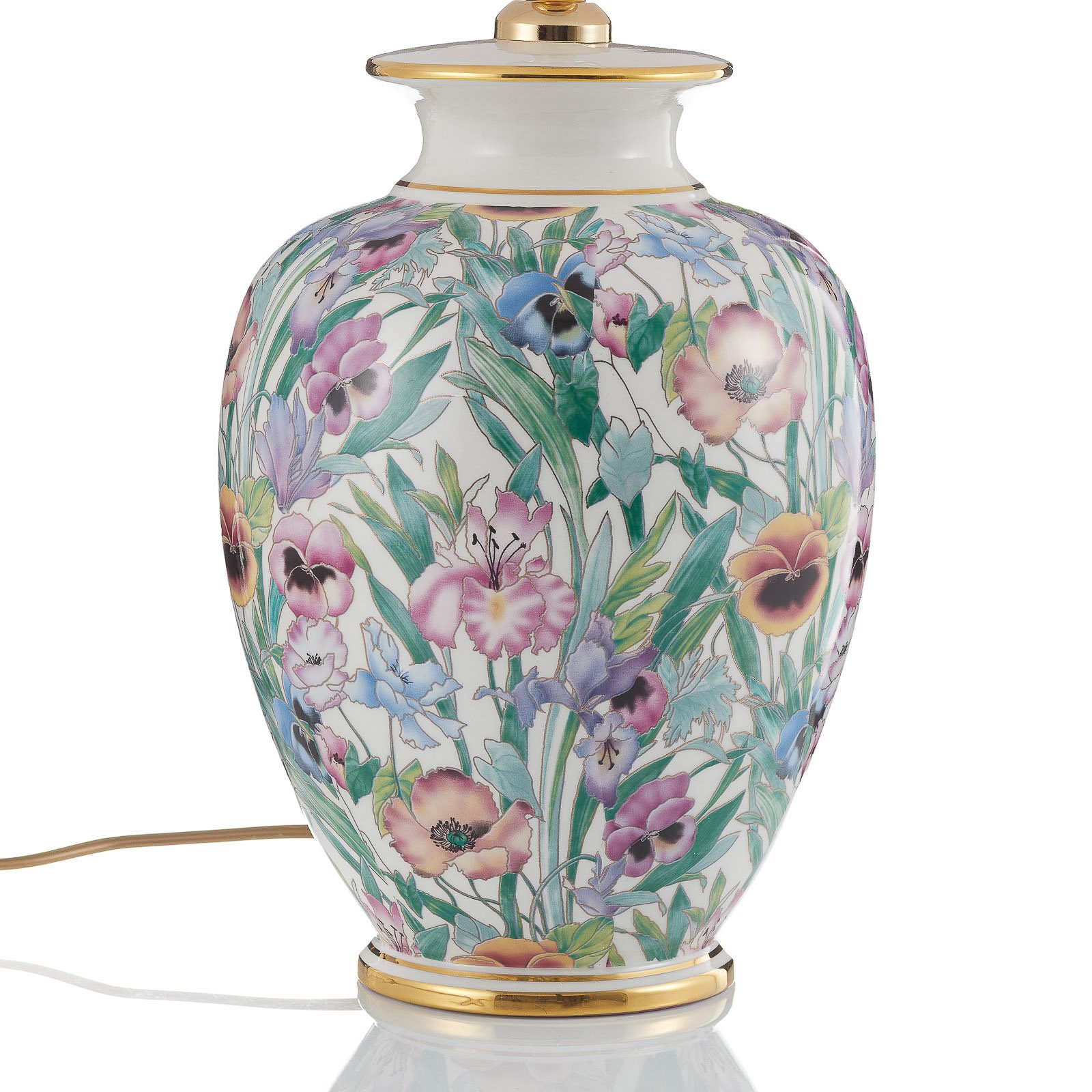 Austrolux Tischlampe Giardino Panse, Keramik, vergoldet