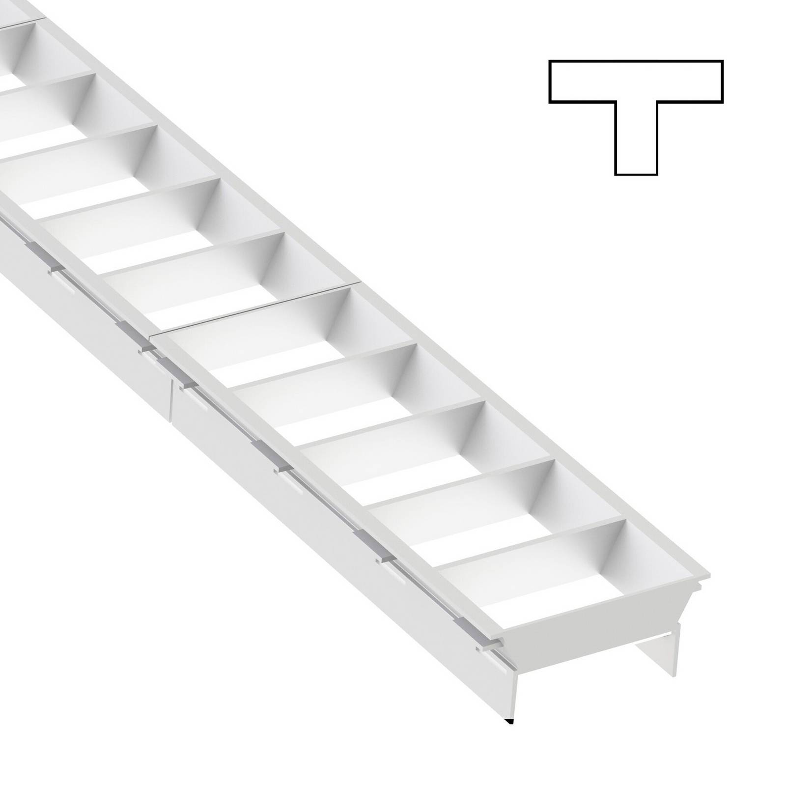 The Light Group SLC lamelová mřížka Click, modul T, bílá, plast