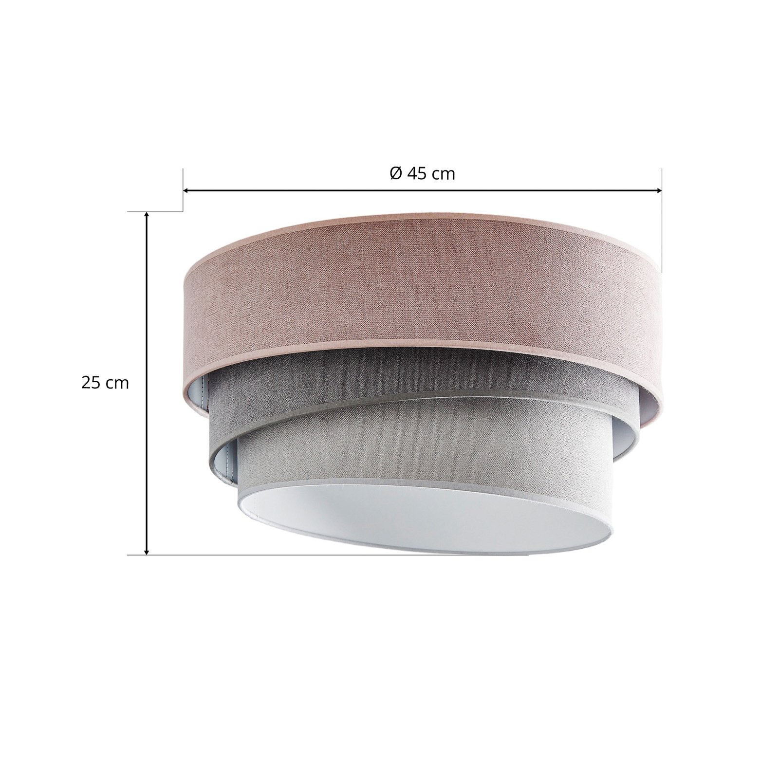 Pastell Trio ceiling lamp Ø 45 cm pink/grey