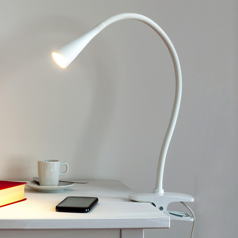Smal LED-klämlampa Baris i vitt