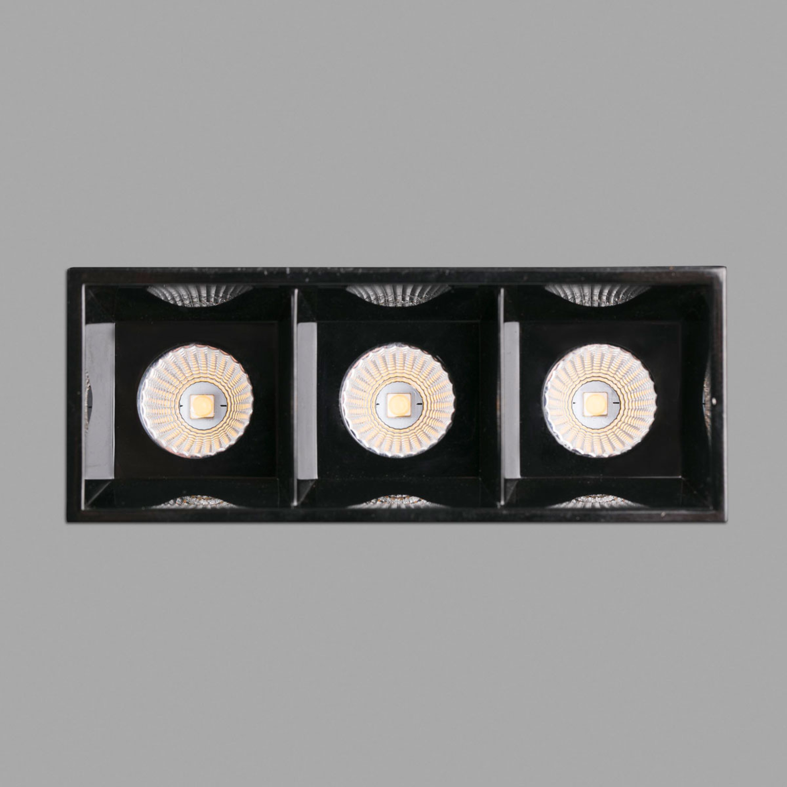 FARO BARCELONA Troop Trimless LED recessed light, frame, 3-bulb, for Hallway, aluminium, plastic, 2 W, energy efficiency: A+, L: 7.6 cm, W: 7.1 cm