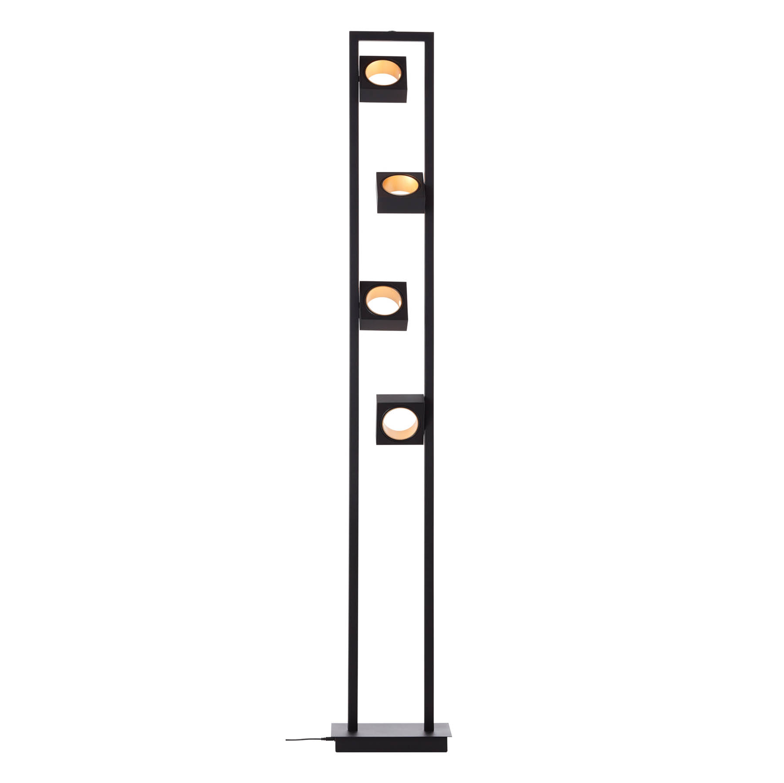 Dillard LED floor lamp, pivotable heads, dimmable