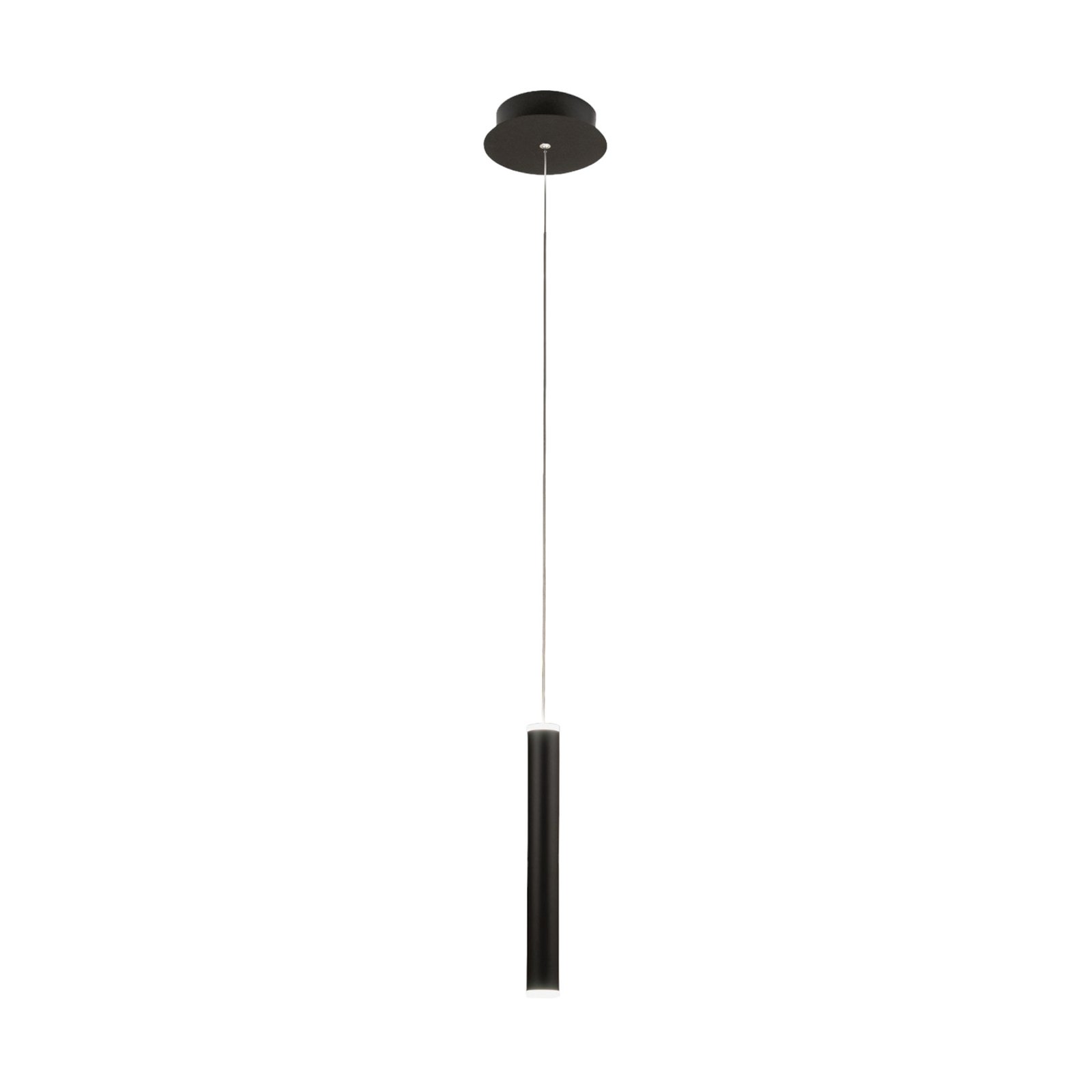 Candeeiro suspenso LED Prado, 1 lâmpada, preto, regulável