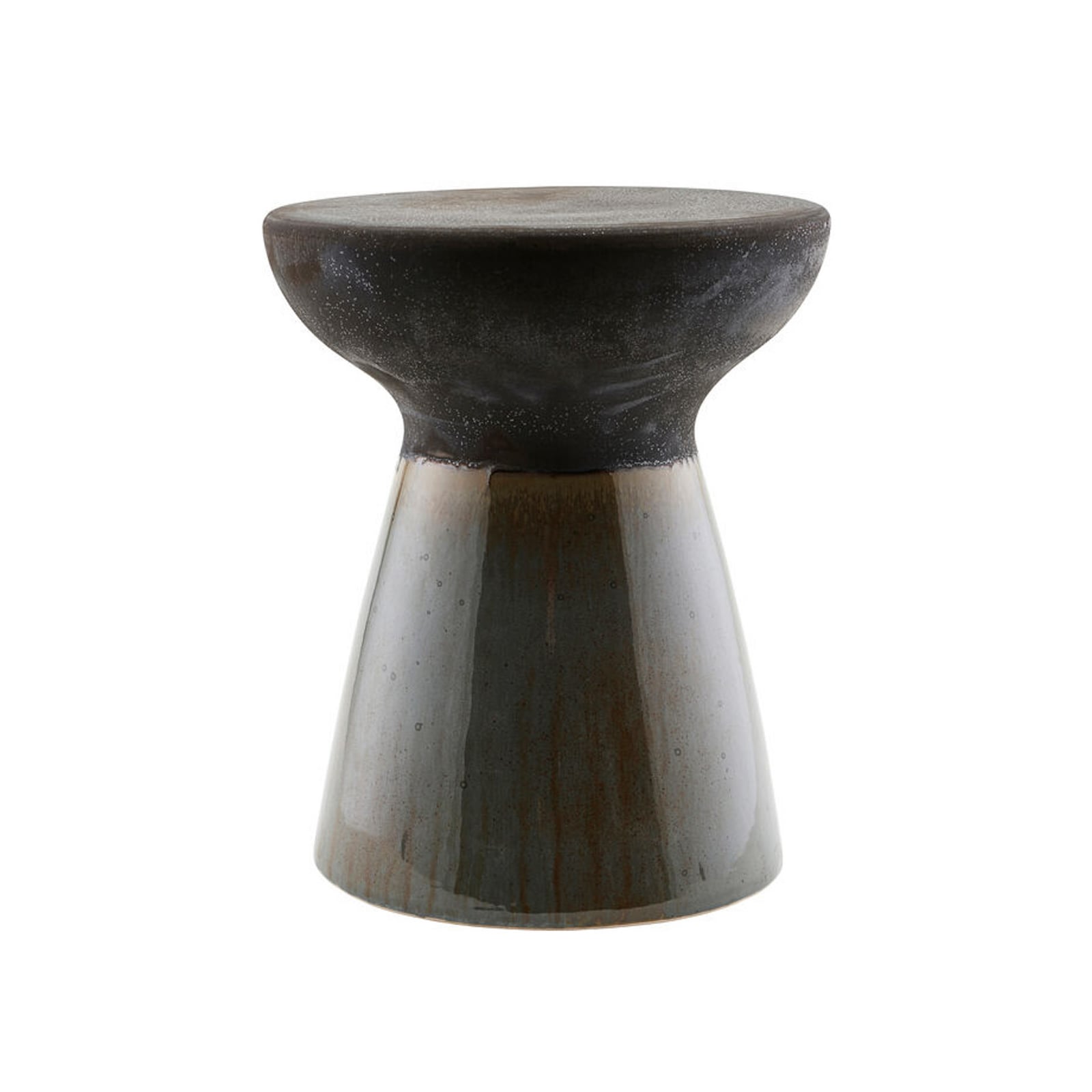 Sgabello HDPablo, verde/marrone, altezza 43 cm, ceramica - House Doctor