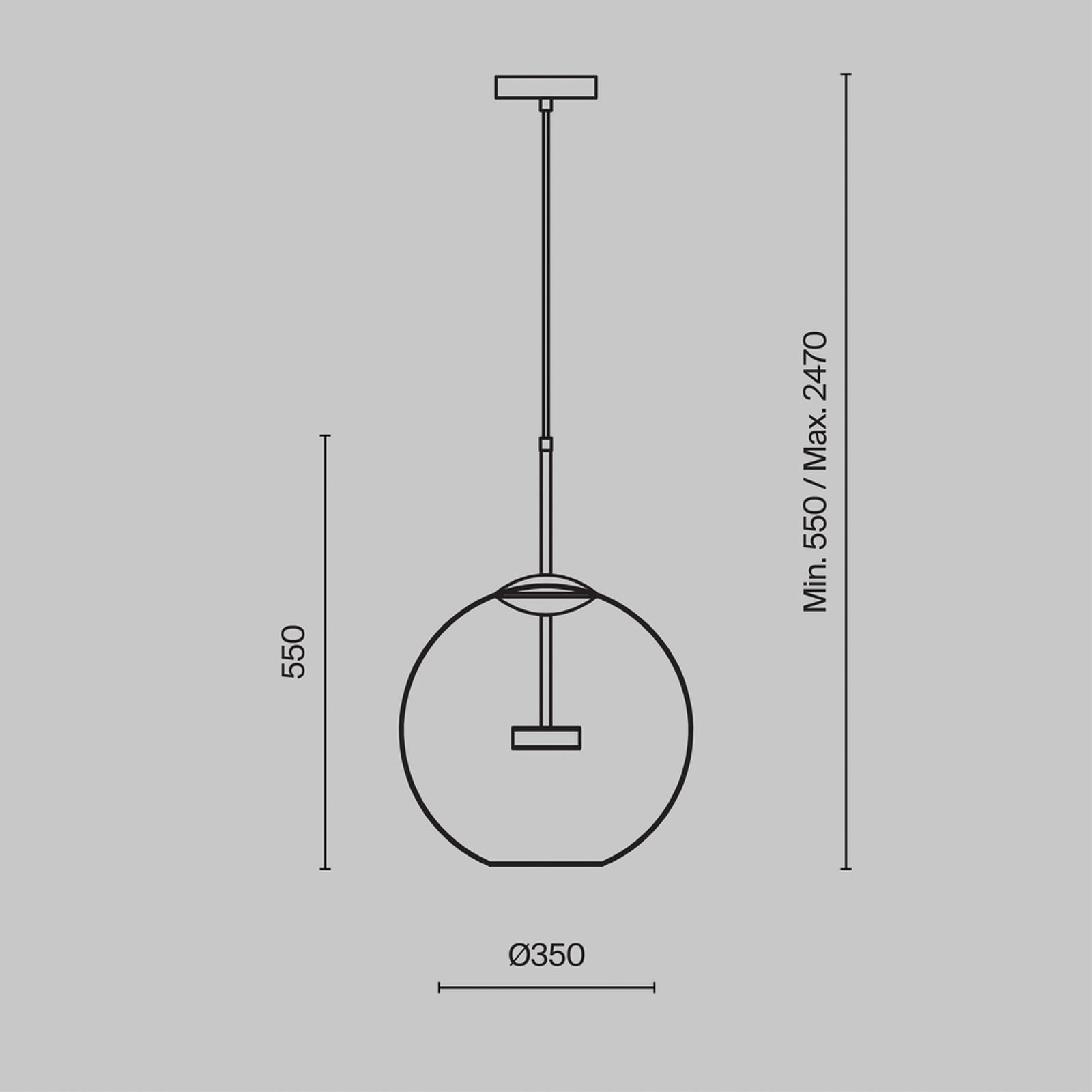 Maytoni Lampă suspendată LED Cometa, aurie, sticlă, Ø 35 cm