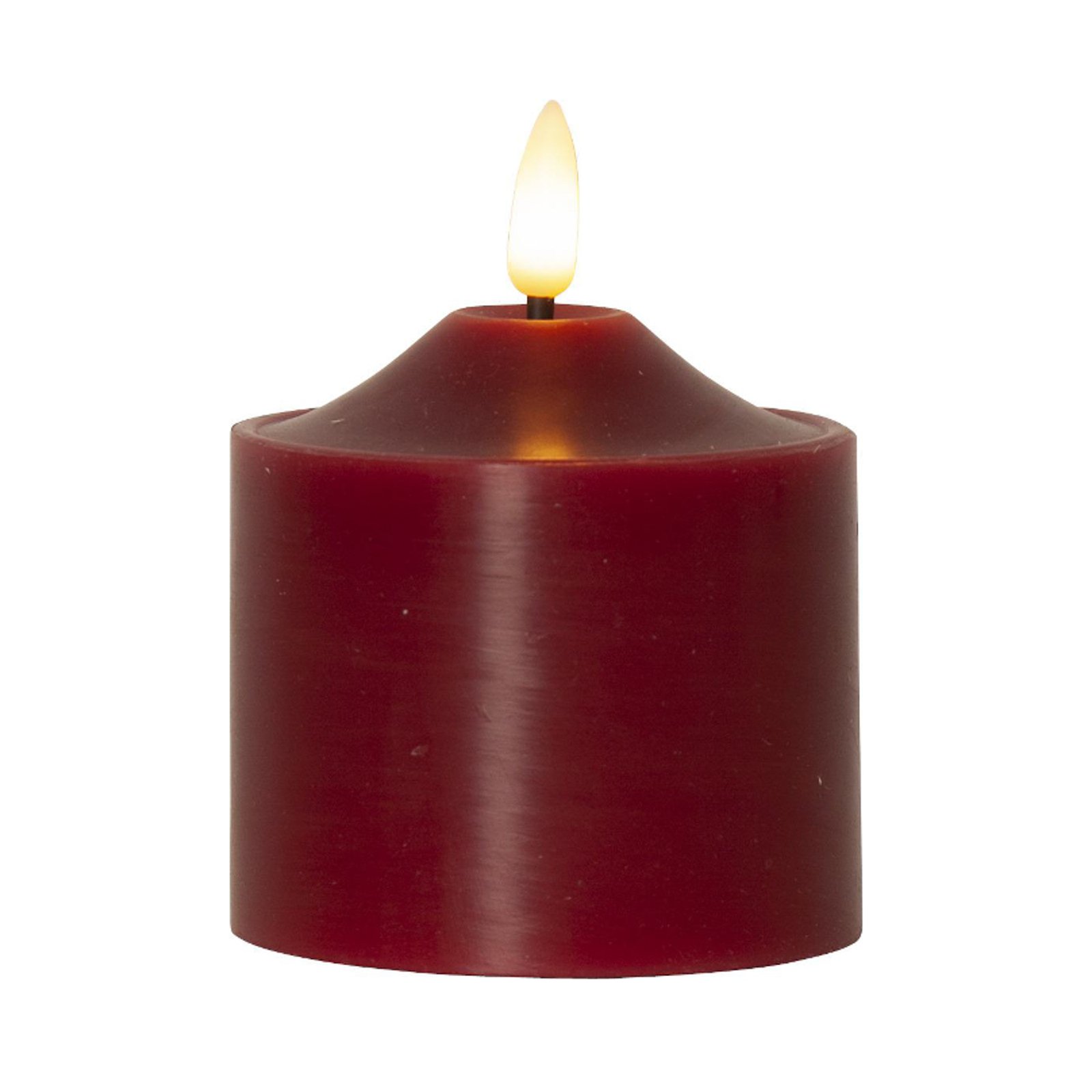 LED candle flame, height 9.5 cm red real wax battery operated