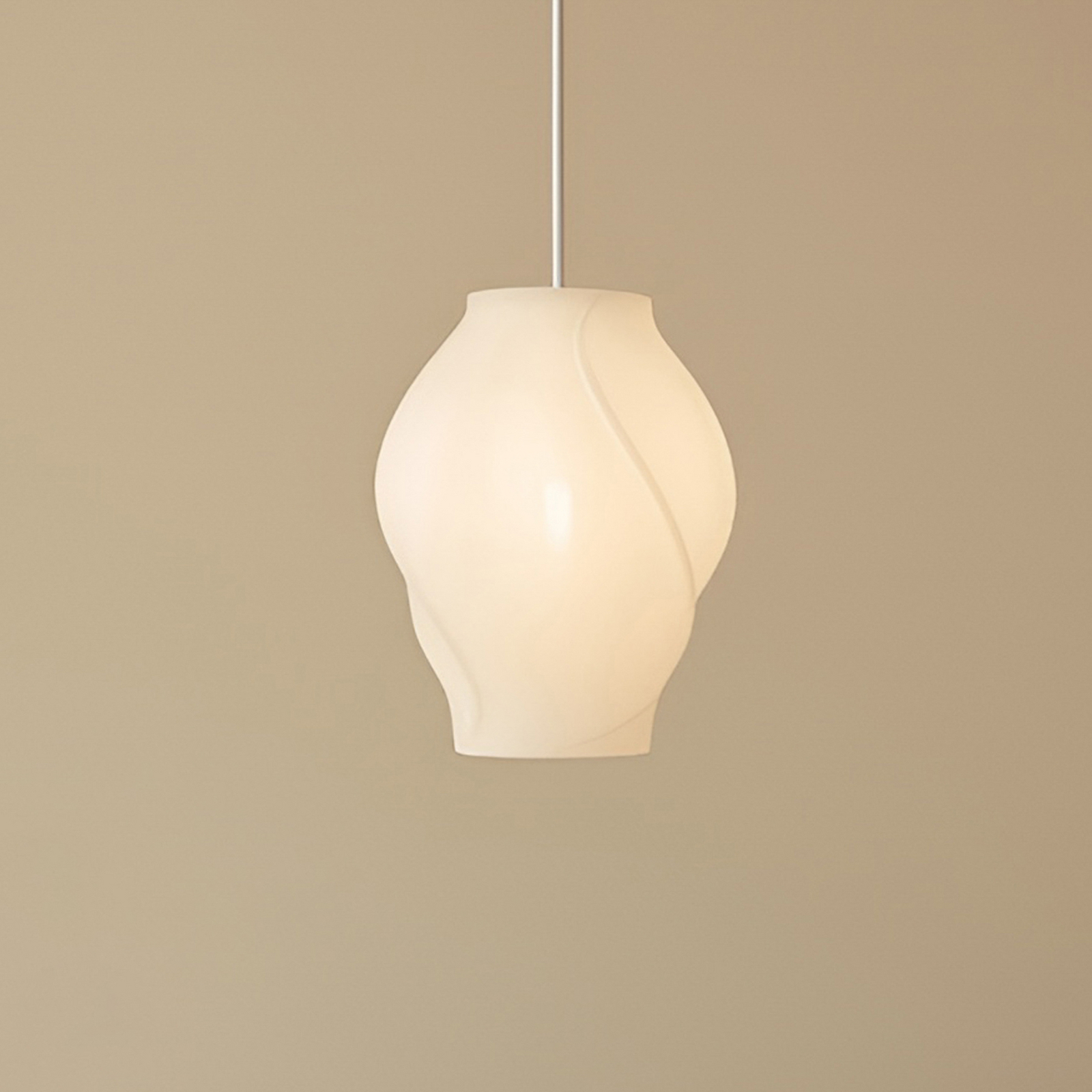 Lucande lampă suspendată Tovina, textil, alb, Ø35cm
