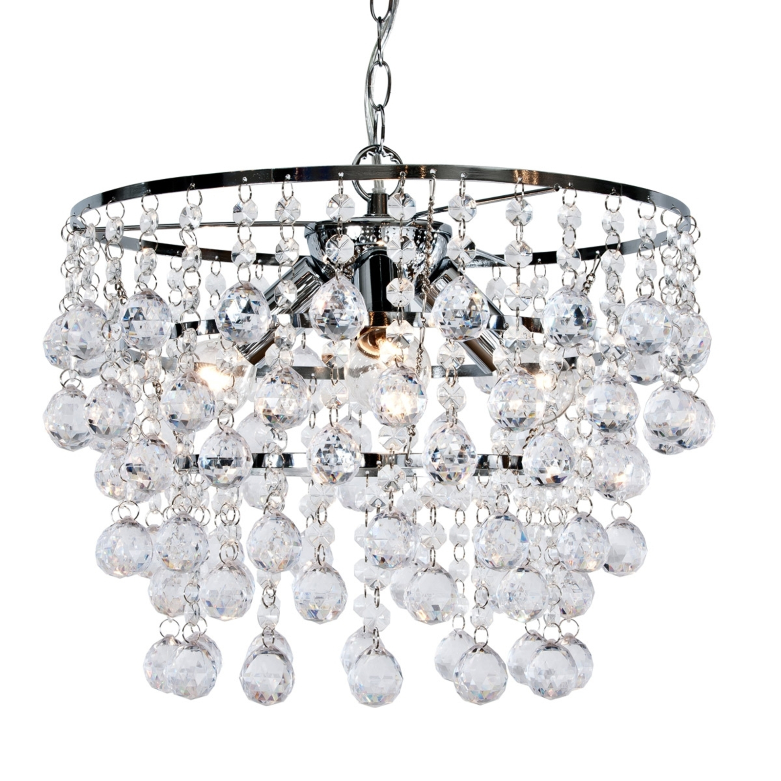 Nino Leuchten 3-light Londen hanging lamp, for Living / Dining Room, metal, acrylic glass, E14, 40 W, energy efficiency: A++, H: 27 cm