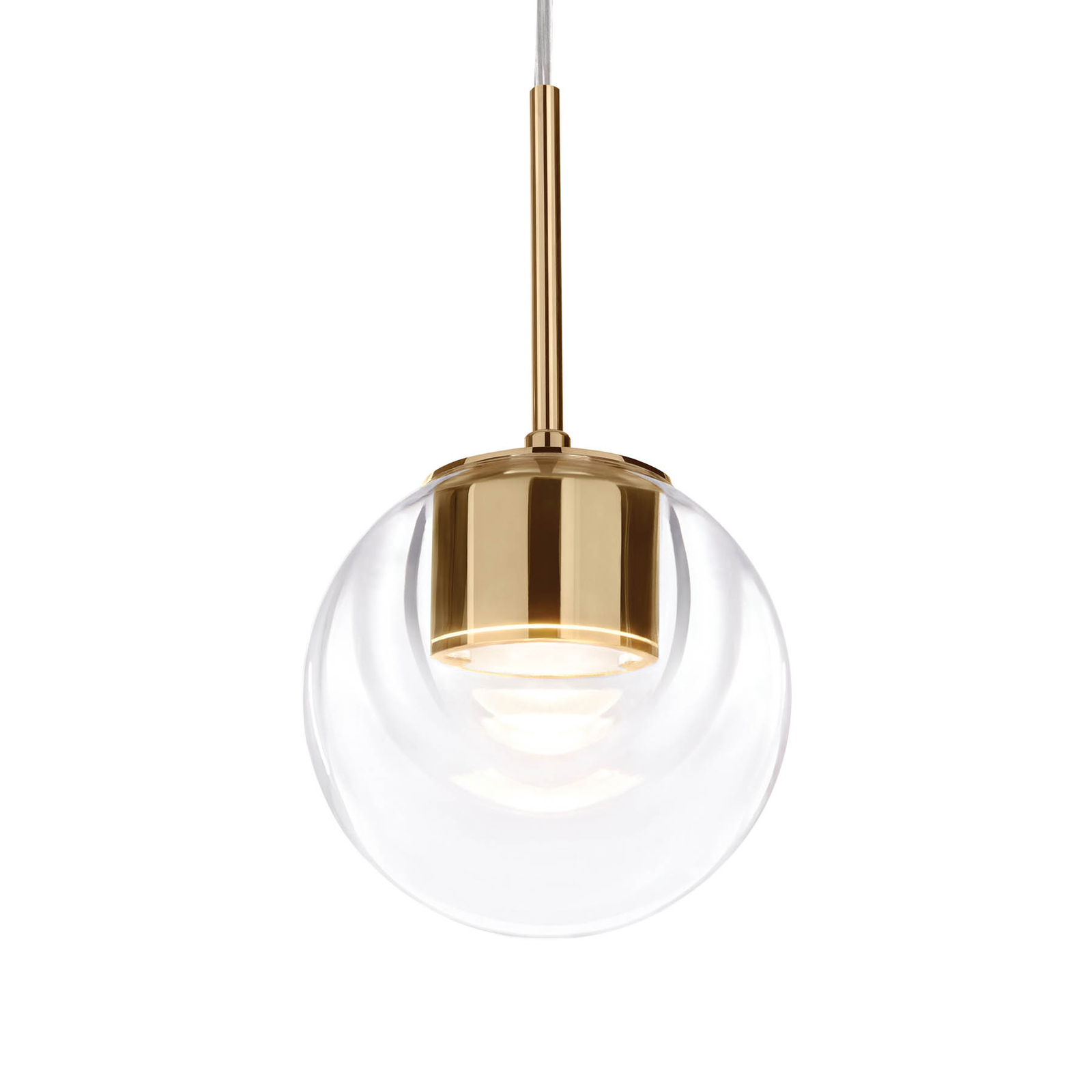 kdln LED pendant light Dew, 1-bulb, Ø 11 cm, glass
