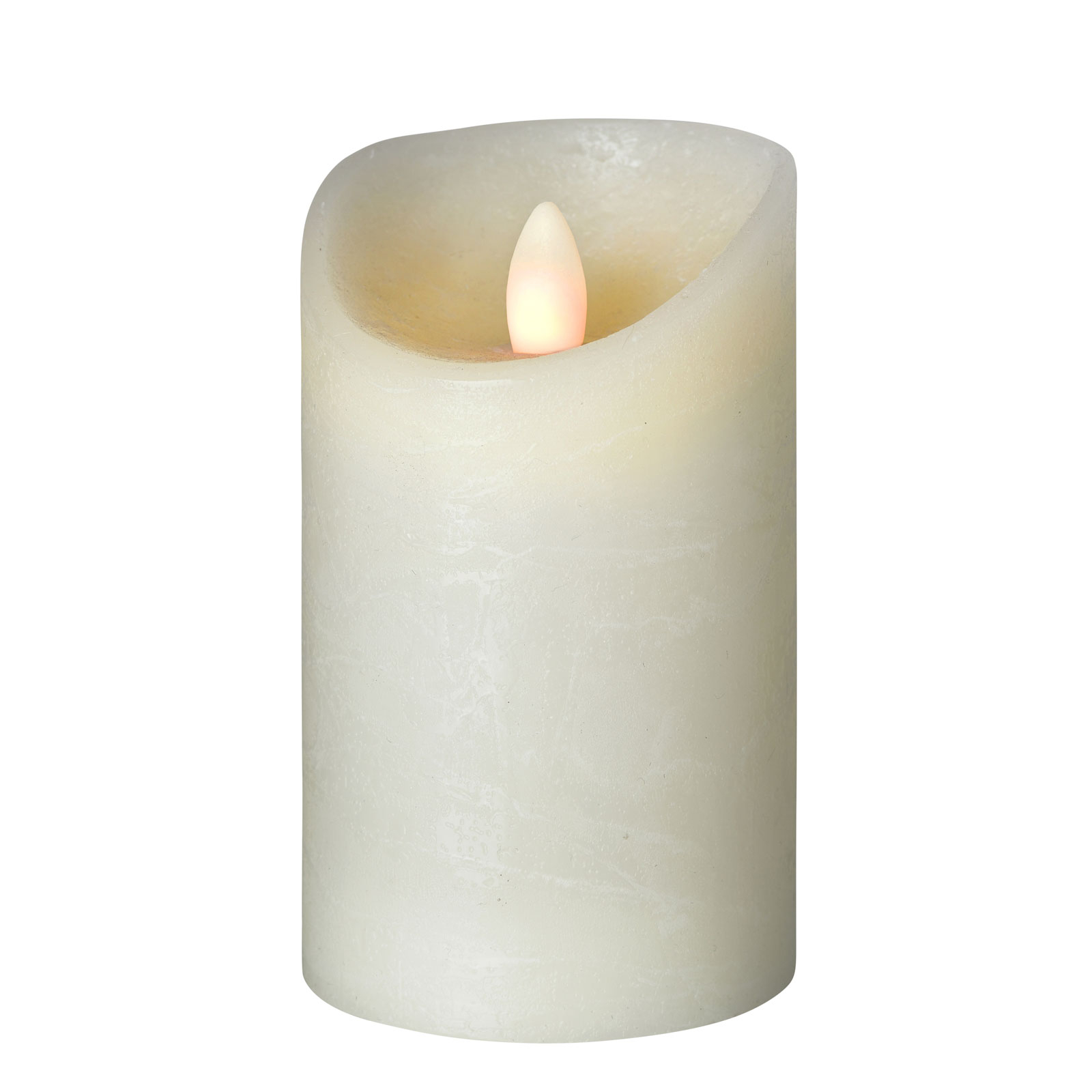 Sompex Shine LED candle, Ø 7.5 cm, ivory, height 15 cm, wax, 0.06 W, H: 15 cm