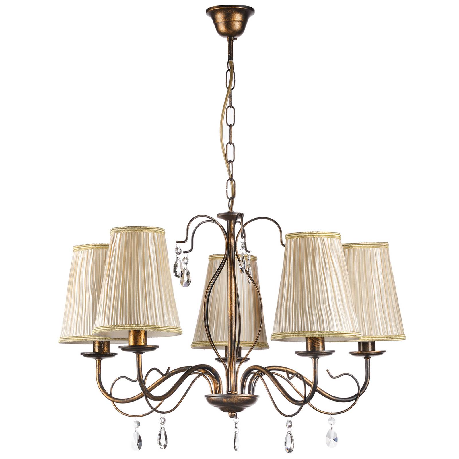 Kronleuchter Delia bronzefarben 5-flammig Ø 68 cm