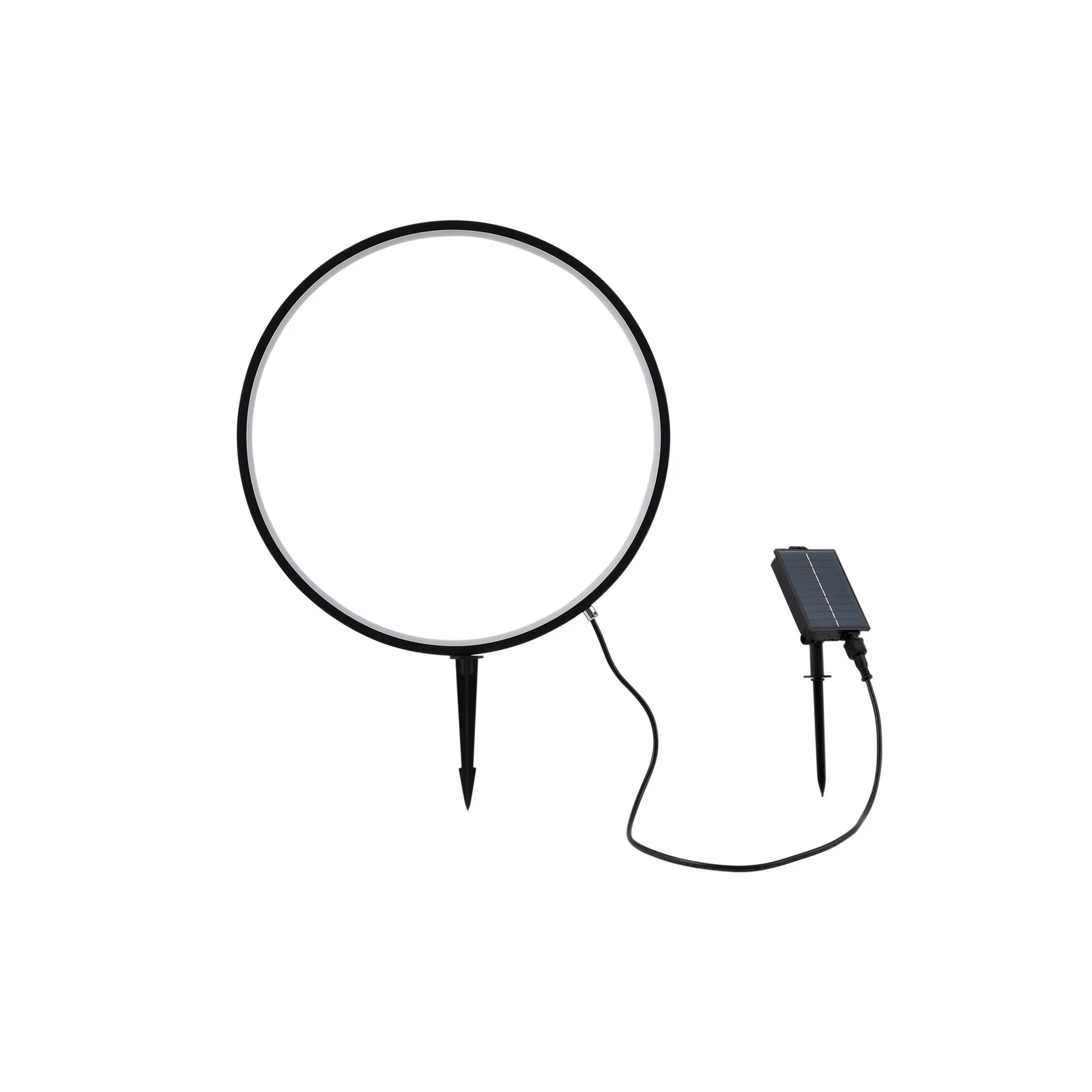 Lindby lampe sur piquet LED solaire Syrene, 45 cm, noir, aluminium