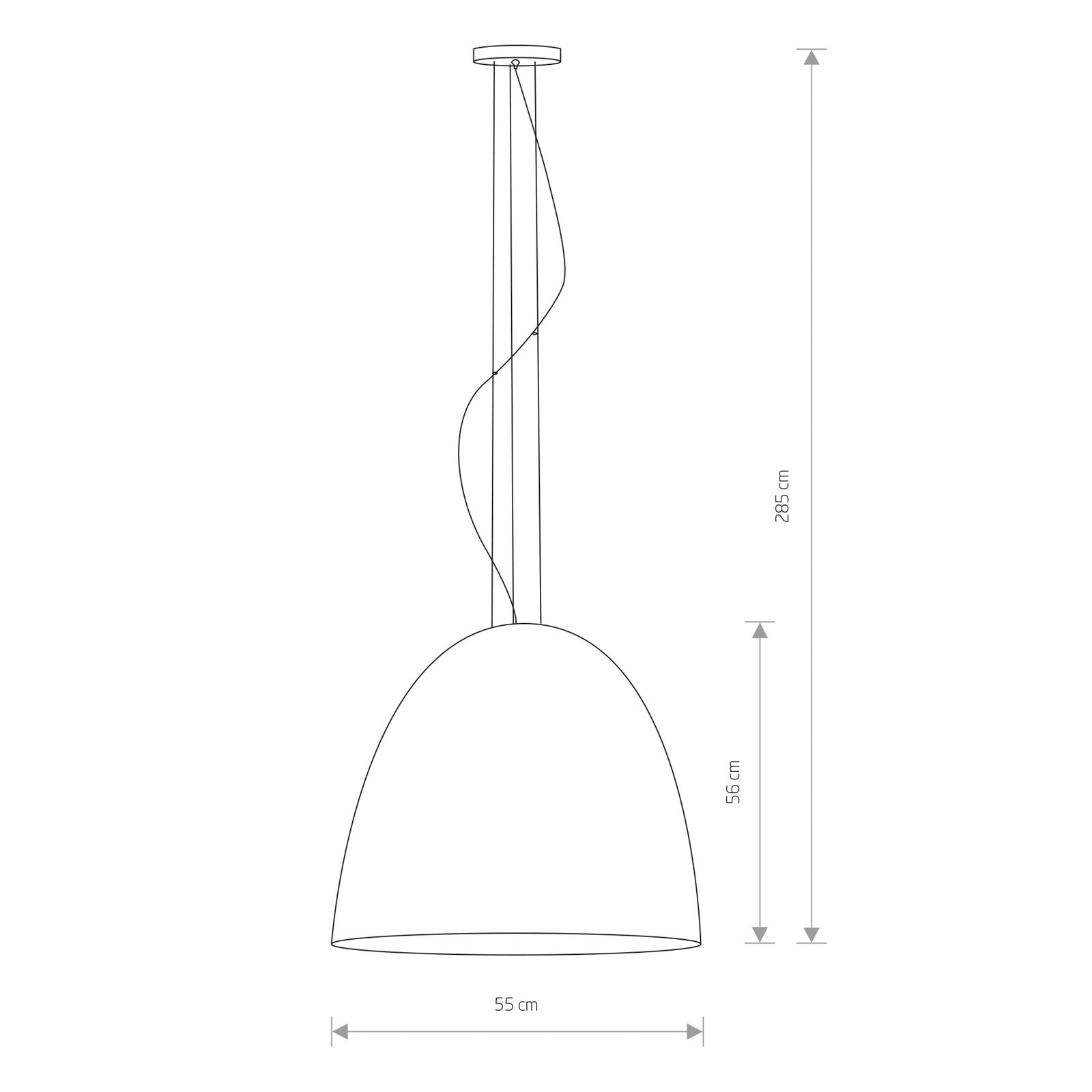 Lampă suspendată Egg L metal, Ø 55 cm, alb
