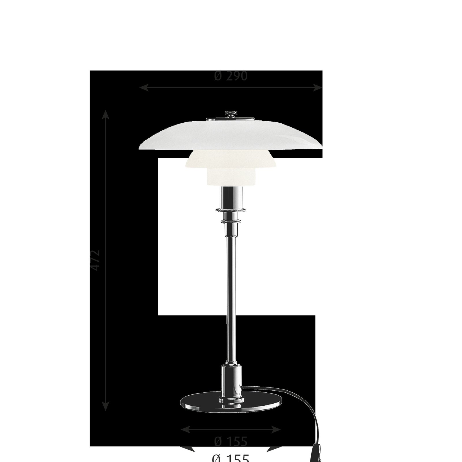 PH 3/2 Table Lamp High-Gloss Chrome-Plated - Louis Poulsen