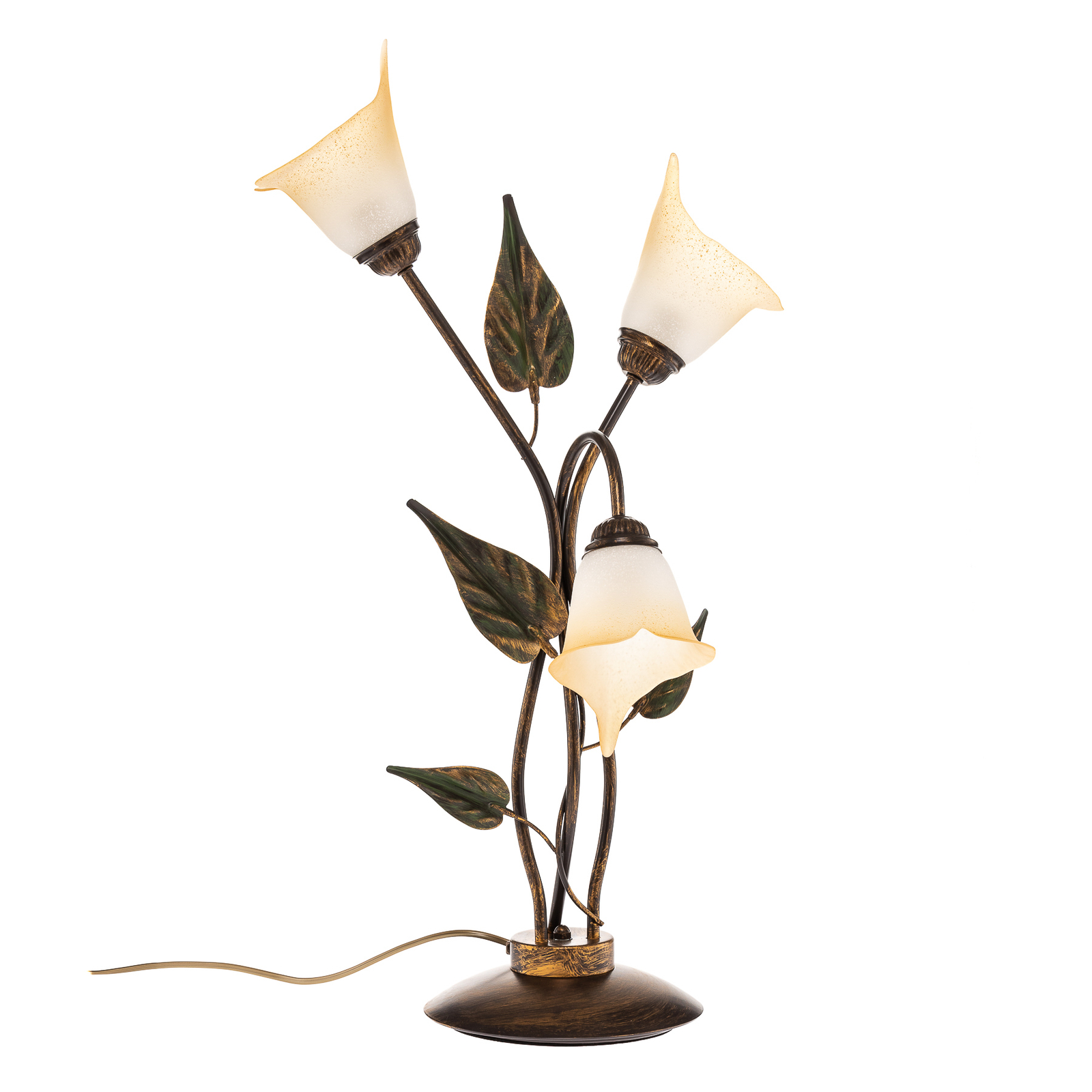 Miranda table lamp, 3-bulb, bronze