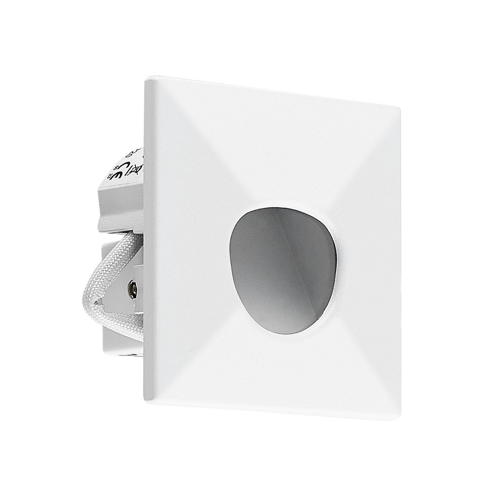 Molto Luce LED innbyggingslampe Wall 68 R Sina IP44 SQ, hvit, CCT