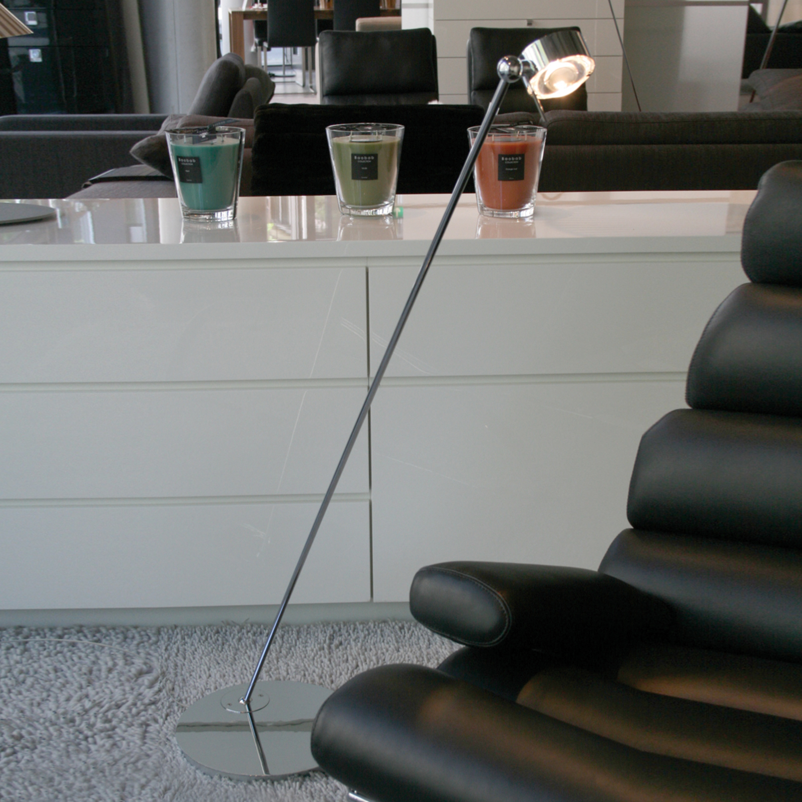 Bewegliche Stehleuchte PUK FLOOR mit Linse