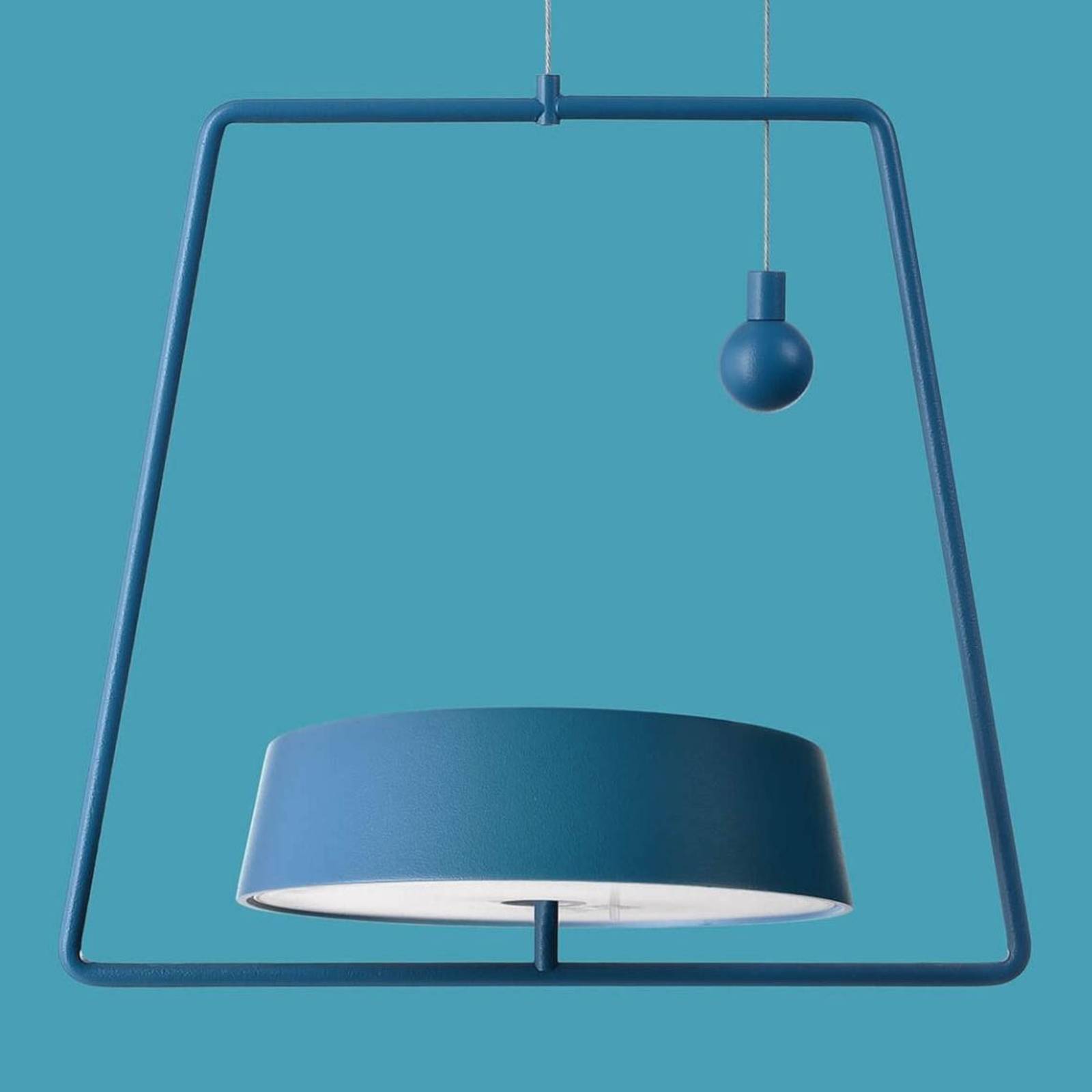 Lampa wisząca LED Miram akumulator, niebieska