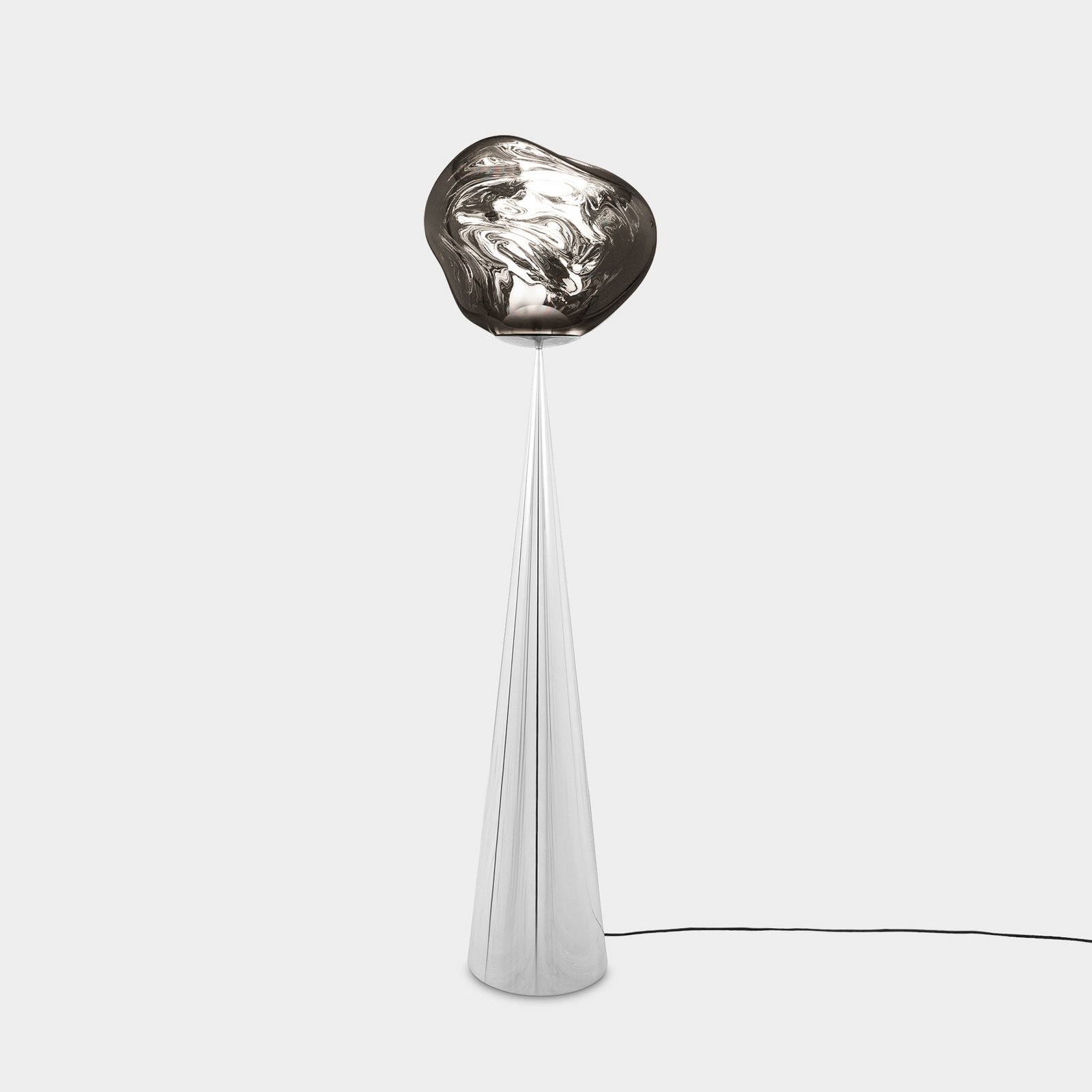 Tom Dixon LED-Stehlampe Melt Cone Fat, silberfarben, 175 cm